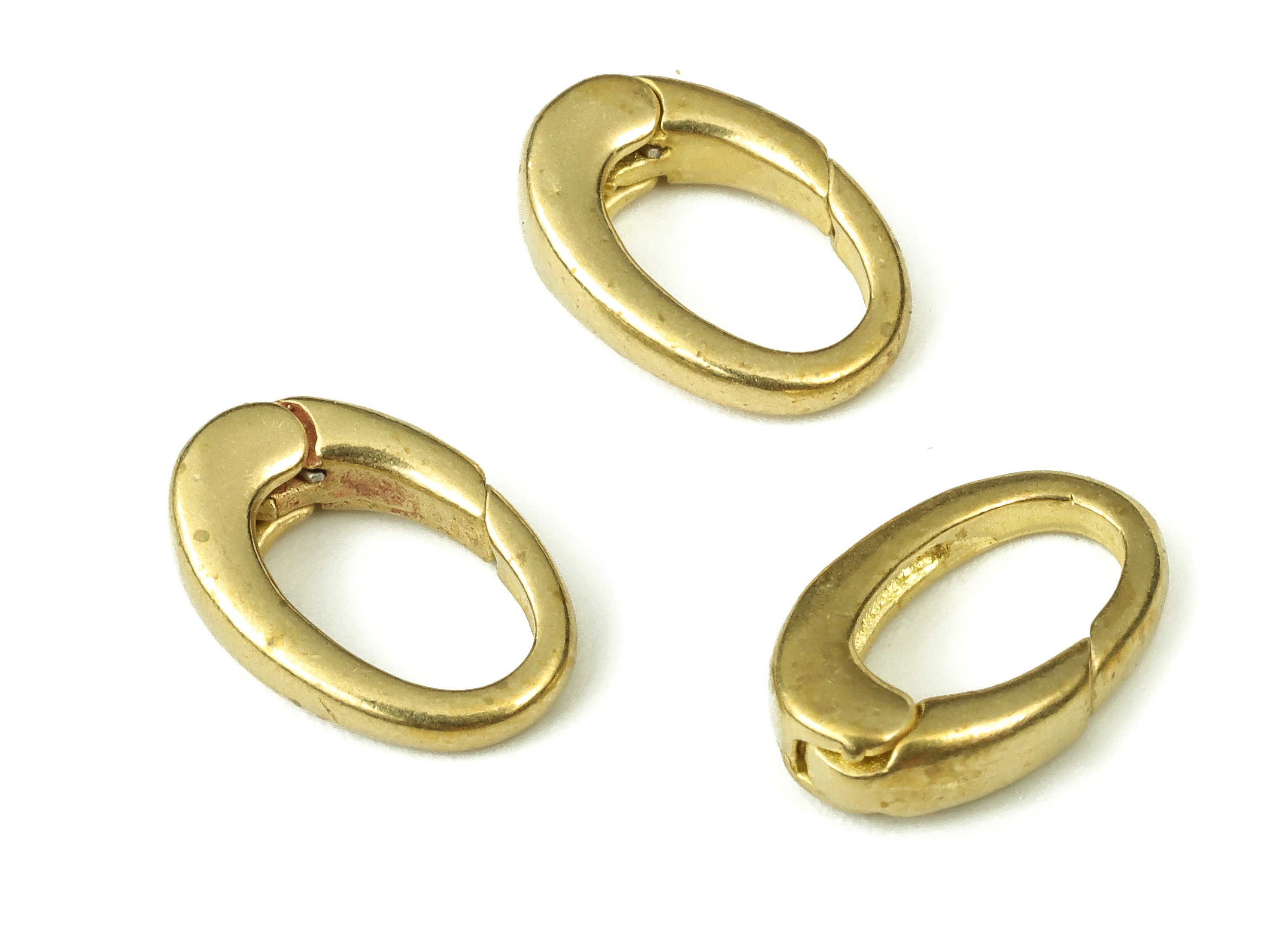 Raw Brass Oval Lobster Claw - Brass Non Trigger Clasps - Brass Parrot Clasp – Jewelry Making Supplies - 11.58x7.86x3.05x0.71mm - PP4380 - DOMEDBAZAAR