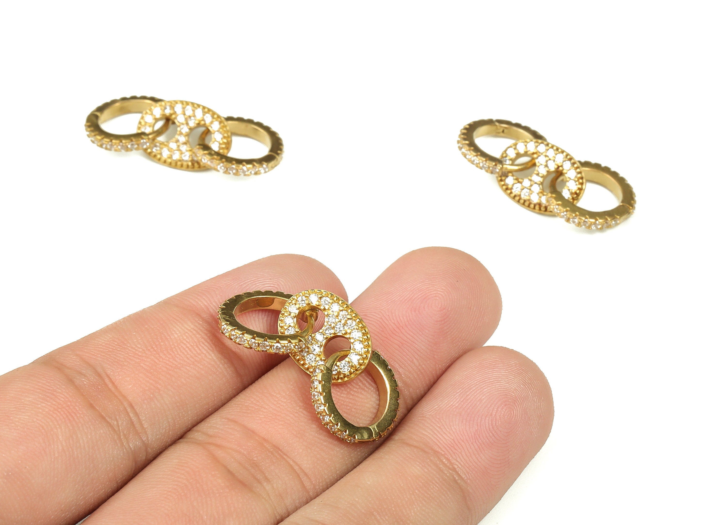 Brass Round Hoop Earrings – Dainty Circle Huggie Earring – Zircon Hoop Earring – Small Everyday Hoop Earrings - 32.13x13.96x2.24mm - PP4386 - DOMEDBAZAAR
