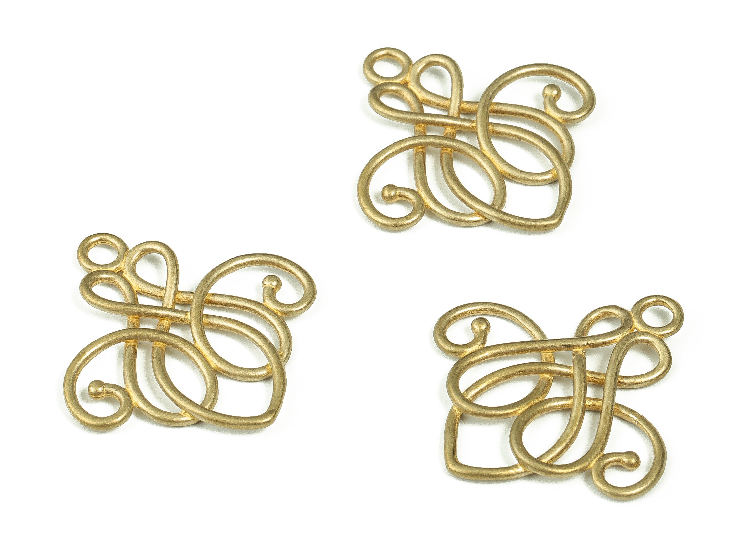 Brass Symbol Earring Charms - Raw Brass Fancy Filigree Flower Pendant – Earring Findings - Jewelry Supplies – 31.24x29.65x2.53mm – PP4396 - DOMEDBAZAAR