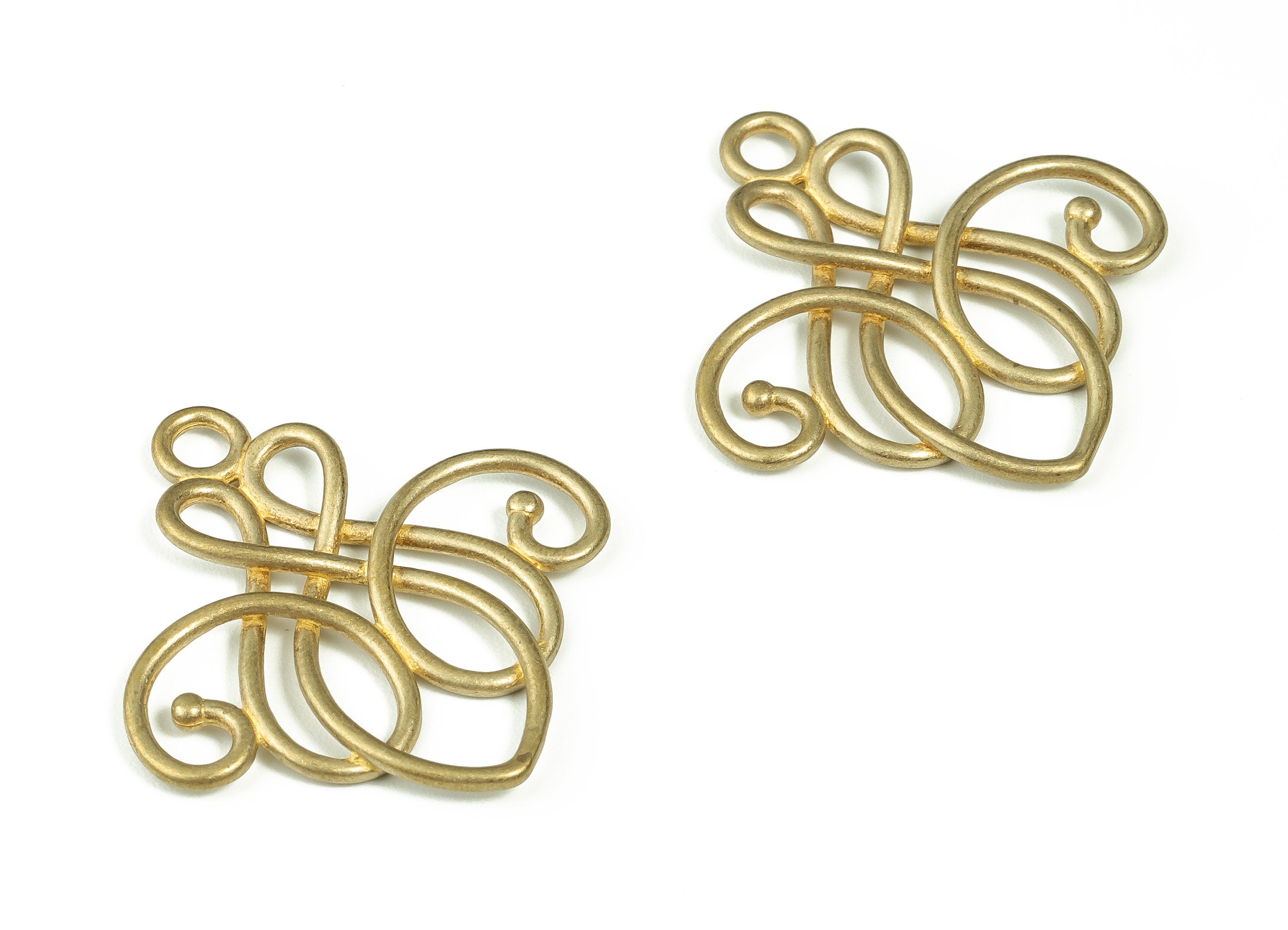 Brass Symbol Earring Charms - Raw Brass Fancy Filigree Flower Pendant – Earring Findings - Jewelry Supplies – 31.24x29.65x2.53mm – PP4396 - DOMEDBAZAAR