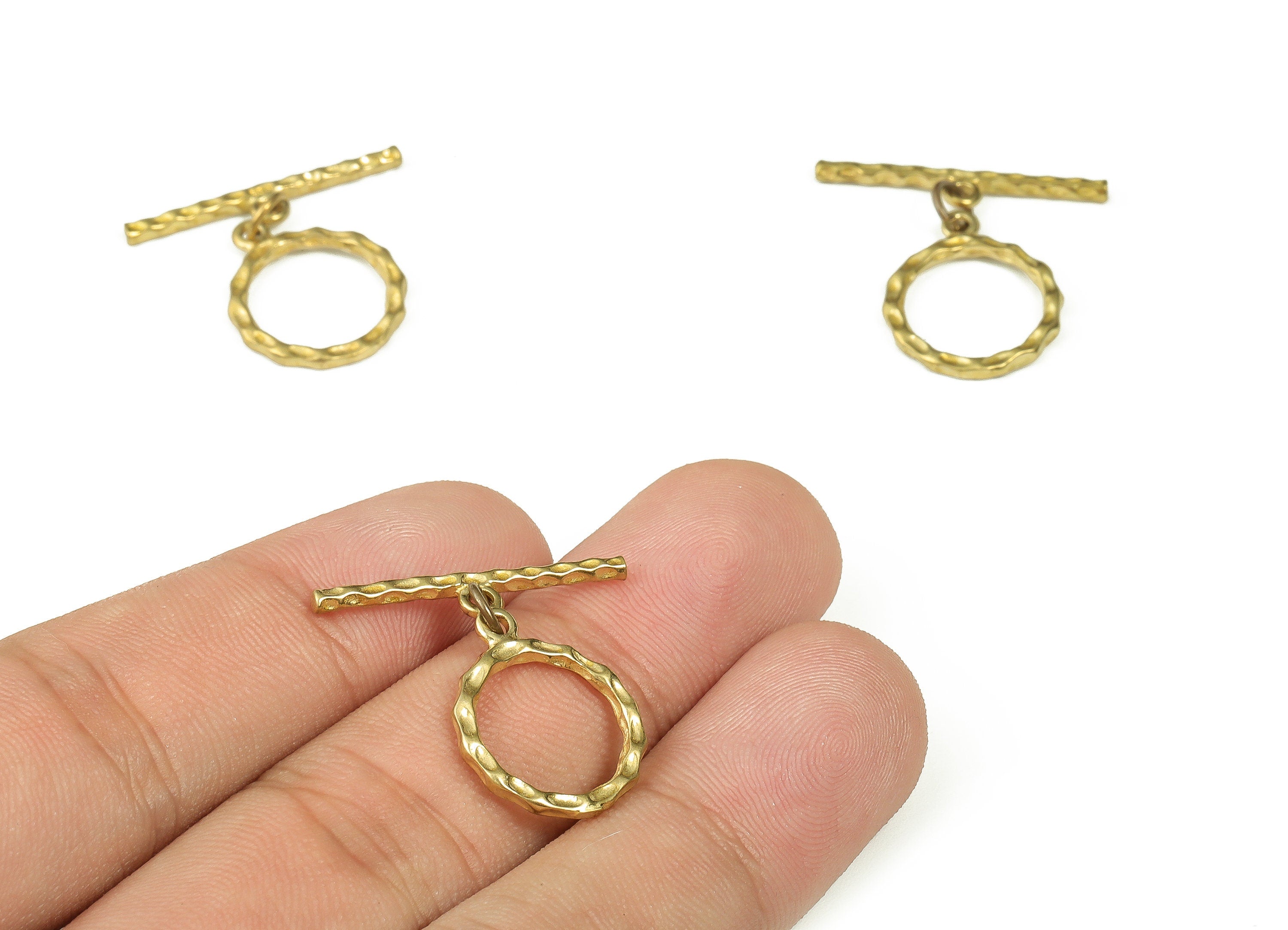 Brass Toggle Clasp - Brass Plated Toggle Clasp – Brass Plated Round Toggle Clasp – Jewelry Making Supplies - 24.39x22.97x1.88mm - PP4706 - DOMEDBAZAAR