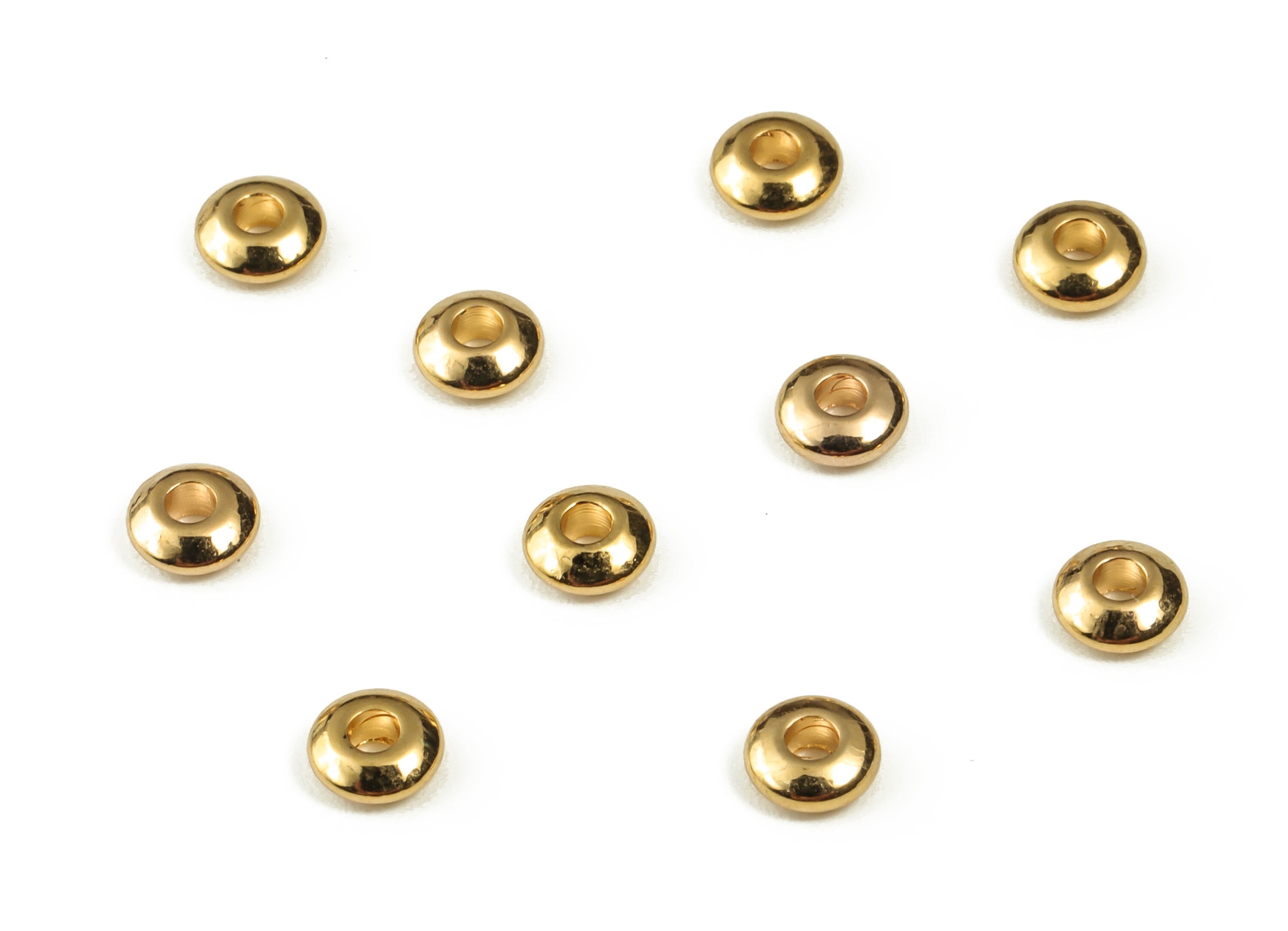 Brass Cube Spacer Beads - Gold Dice Shape Spacer Beads - 18K Real Gold Plated Brass – DIY Jewelry Making Supplies - 3.89x1.61mm - RGP3108 - DOMEDBAZAAR