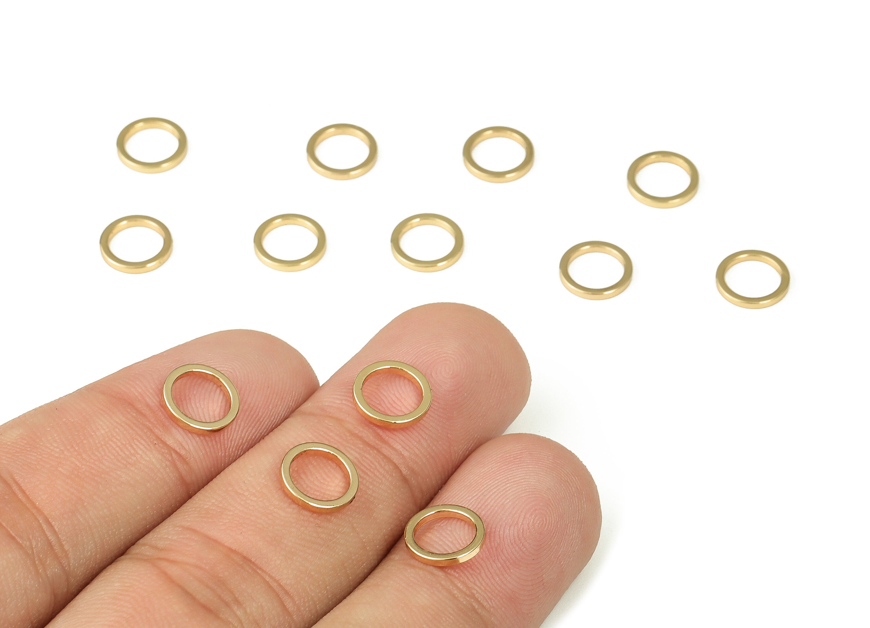 Brass Closed Ring – Brass Thick Ring – Brass Round Connector - 18K Real Gold Plated Brass – Jewelry Making Supplies - 8×1×1mm - RGP3310-8 - DOMEDBAZAAR