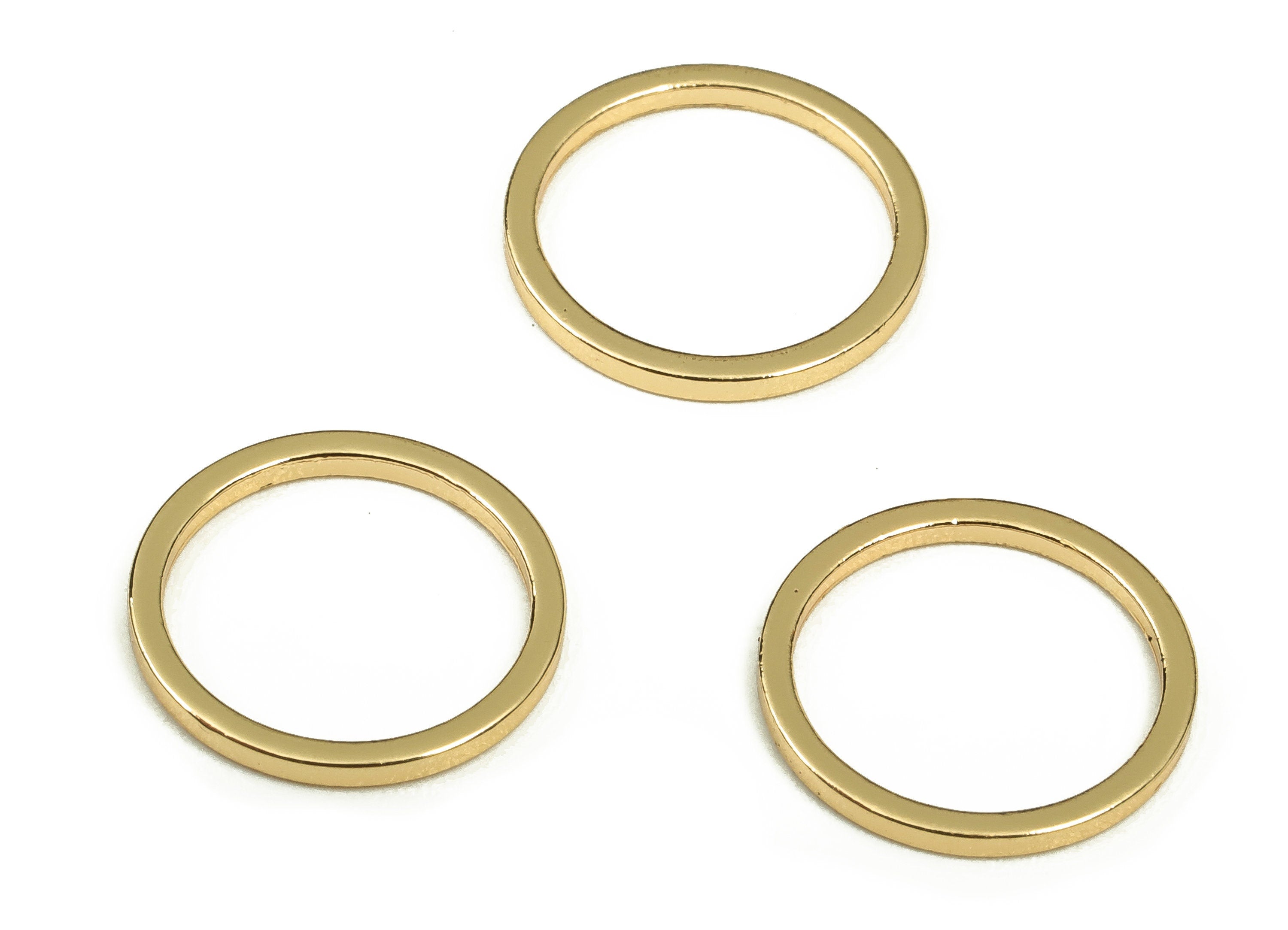 Brass Round Connector - Gold Round Links - Brass Circle Connector - 18K Real Gold Plated  Brass - Jewelry Supplies - 12x1x1mm - RGP3310-12 - DOMEDBAZAAR