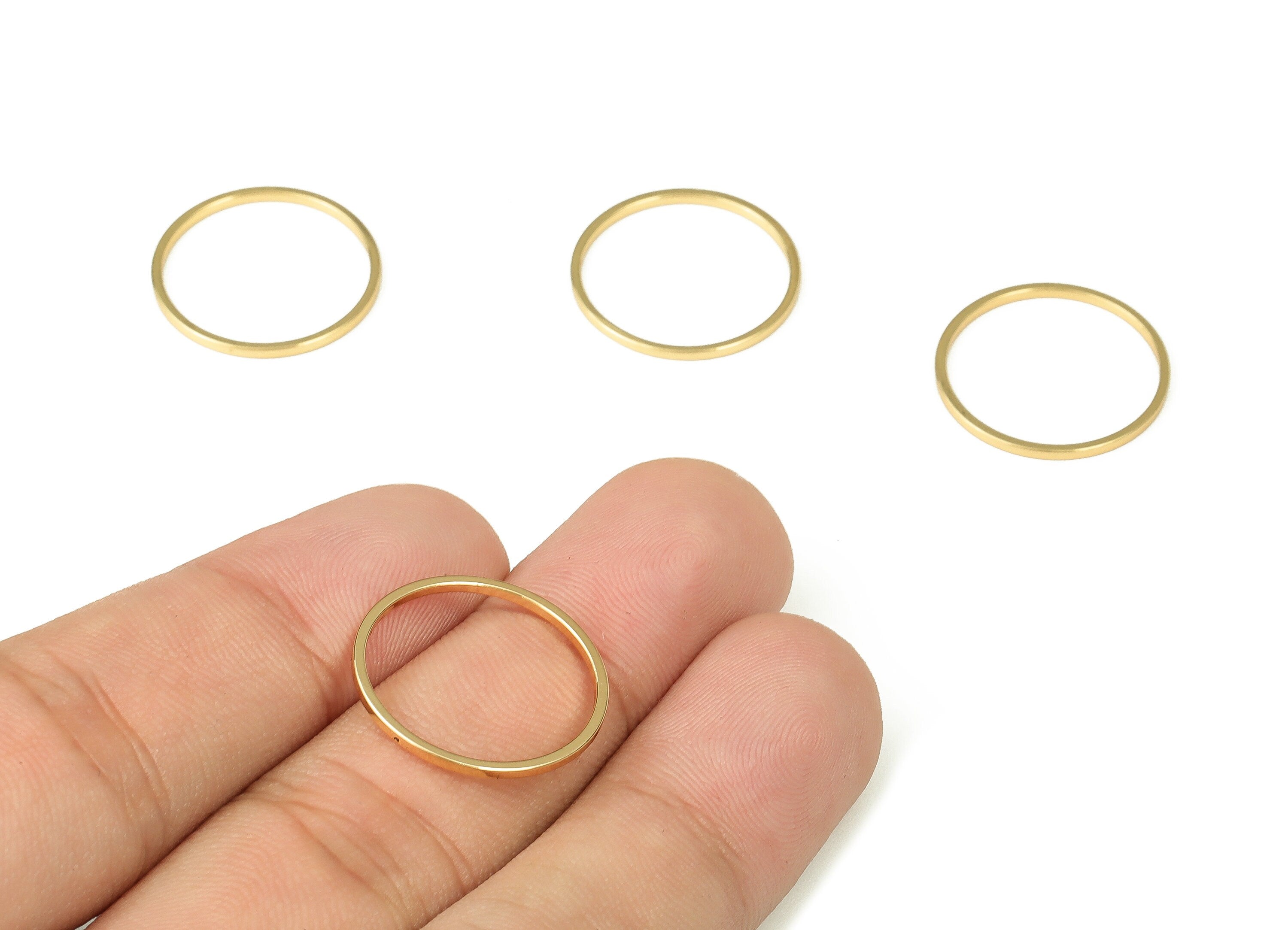 Brass Round Earring Connector – Gold Ring Connectors – Round Links - 18K Real Gold Plated Brass – Earring Making - 17×1×1mm - RGP3310-17 - DOMEDBAZAAR