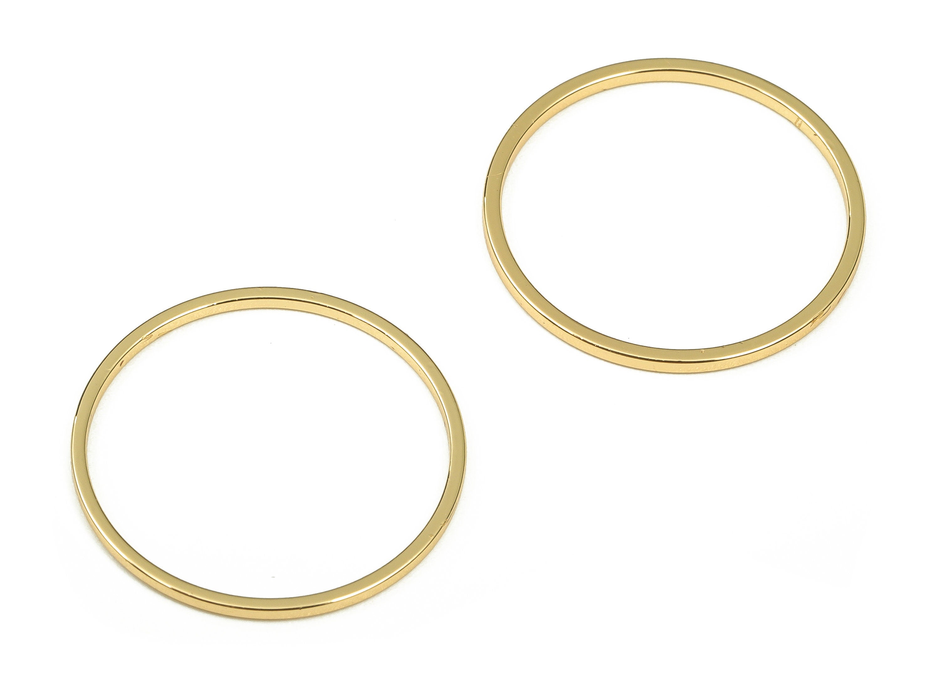 Brass Round Connector – Gold Round Ring – Brass Closed Ring Connector - 18K Real Gold Plated Brass – Jewelry Making - 20×1×1mm - RGP3310-20 - DOMEDBAZAAR