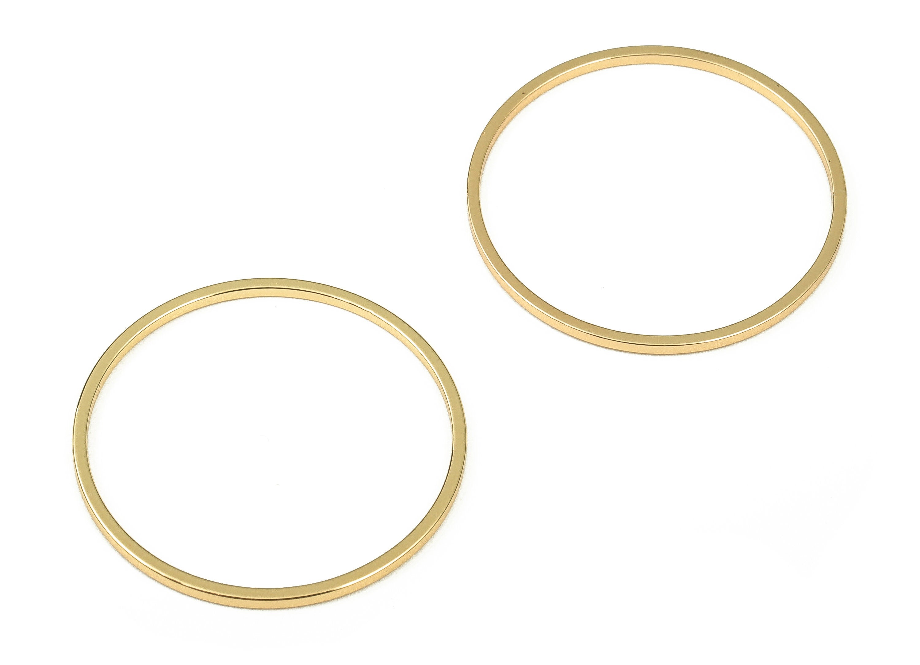 Brass Round Connector - Gold Round Links - Brass Circle Connector - 18K Real Gold Plated  Brass - Jewelry Supplies - 25x1x1mm - RGP3310-25 - DOMEDBAZAAR