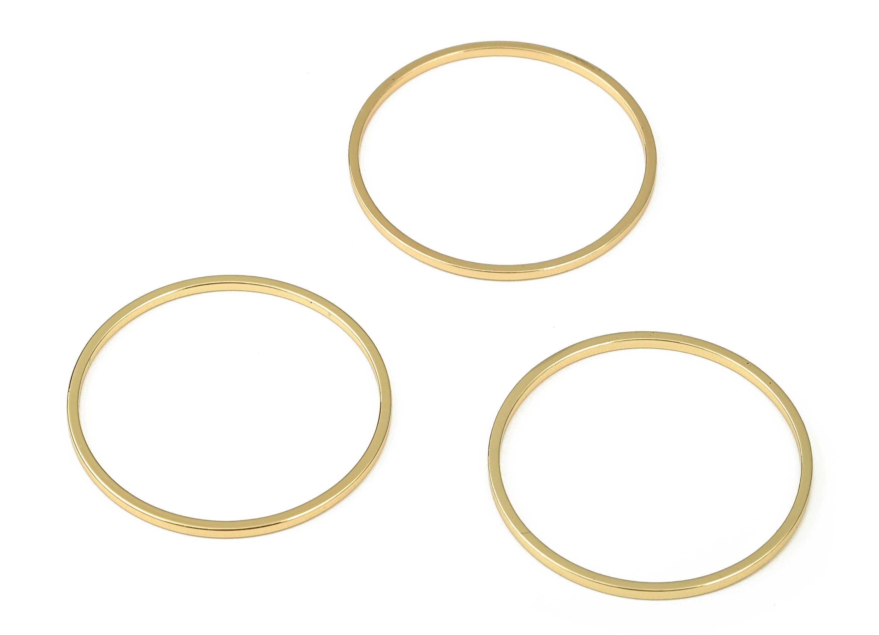 Brass Round Connector - Gold Round Links - Brass Circle Connector - 18K Real Gold Plated  Brass - Jewelry Supplies - 25x1x1mm - RGP3310-25 - DOMEDBAZAAR