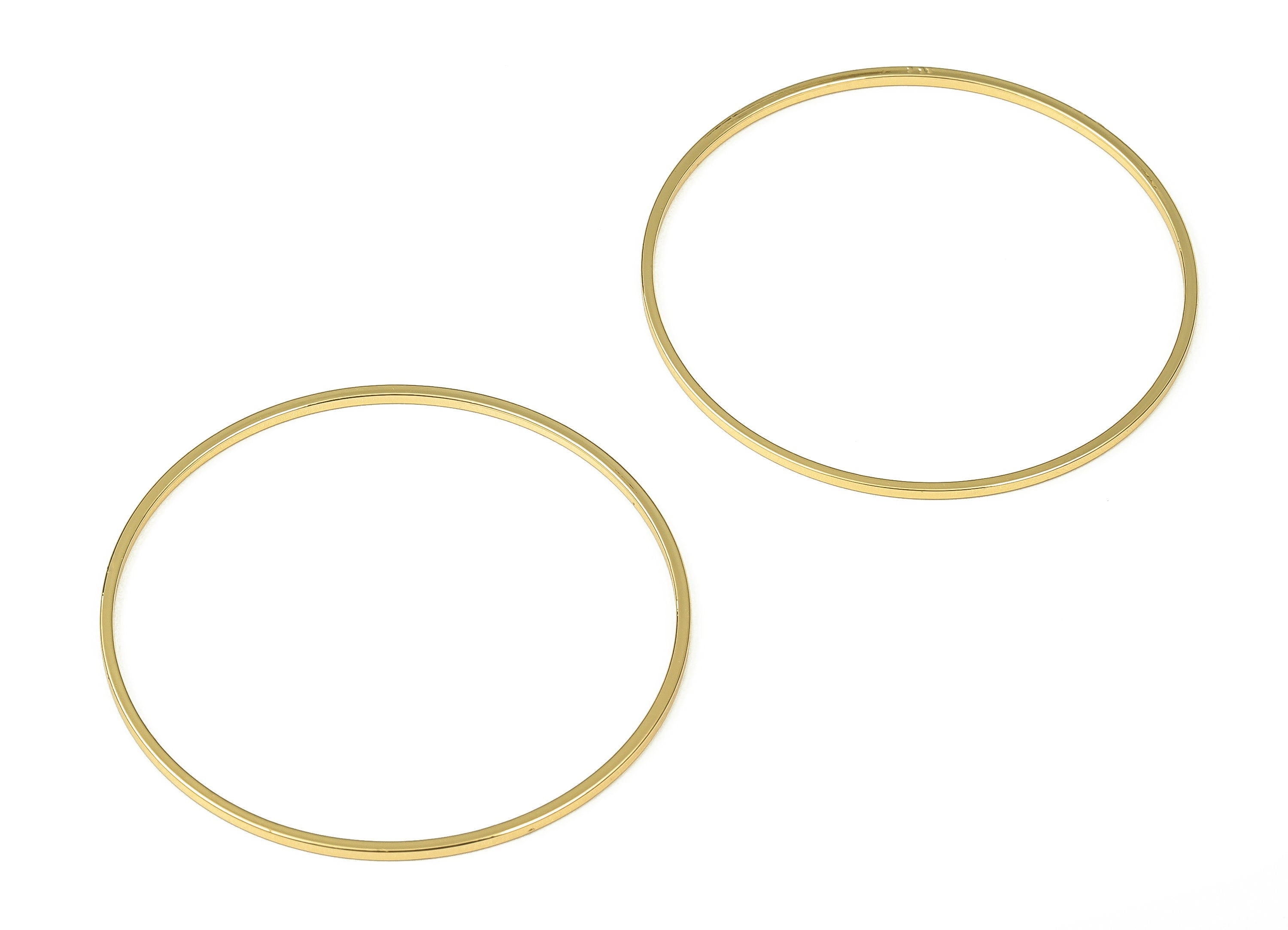 Brass Round Connector - Gold Round Links - Brass Circle Connector - 18K Real Gold Plated  Brass - Jewelry Supplies - 45x1x1mm - RGP3310-45 - DOMEDBAZAAR