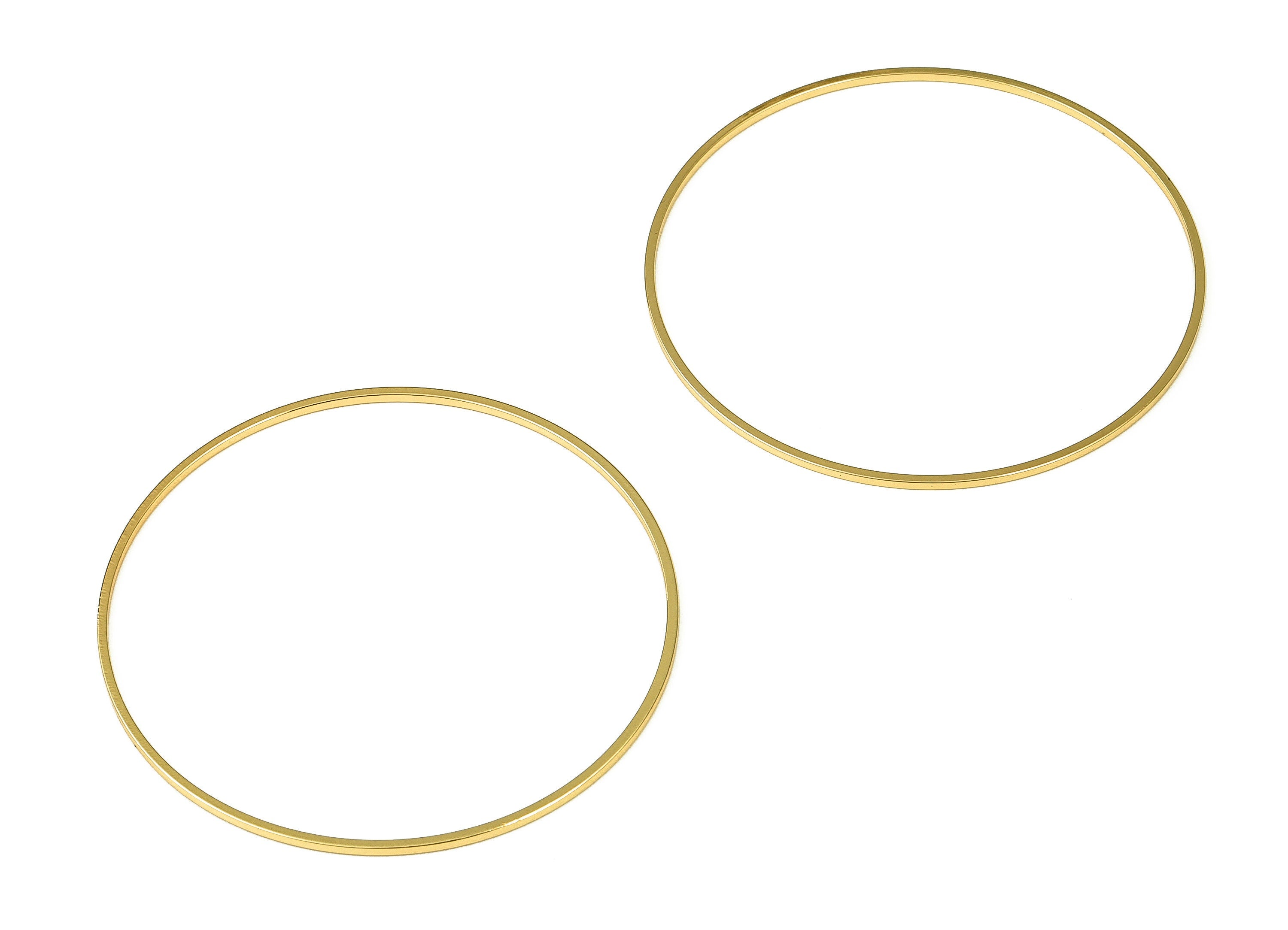 Brass Round Connector - Gold Round Links - Brass Circle Connector - 18K Real Gold Plated  Brass - Jewelry Supplies - 50x1x1mm - RGP3310-50 - DOMEDBAZAAR