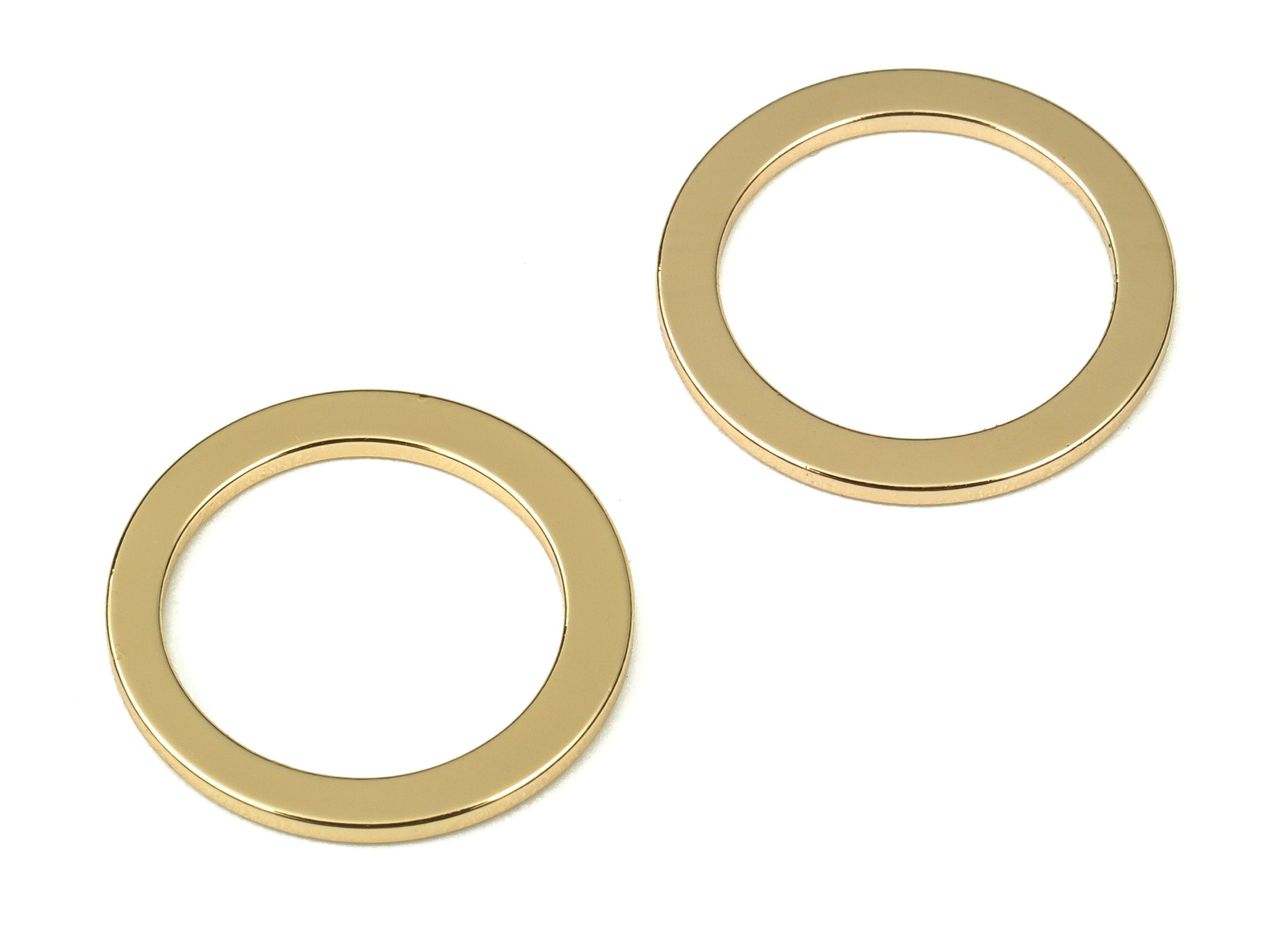 Brass Round Connector - Gold Round Links - Brass Circle Connector - 18K Real Gold Plated Brass - Jewelry Supplies - 15x2x1mm - RGP3312-15 - DOMEDBAZAAR