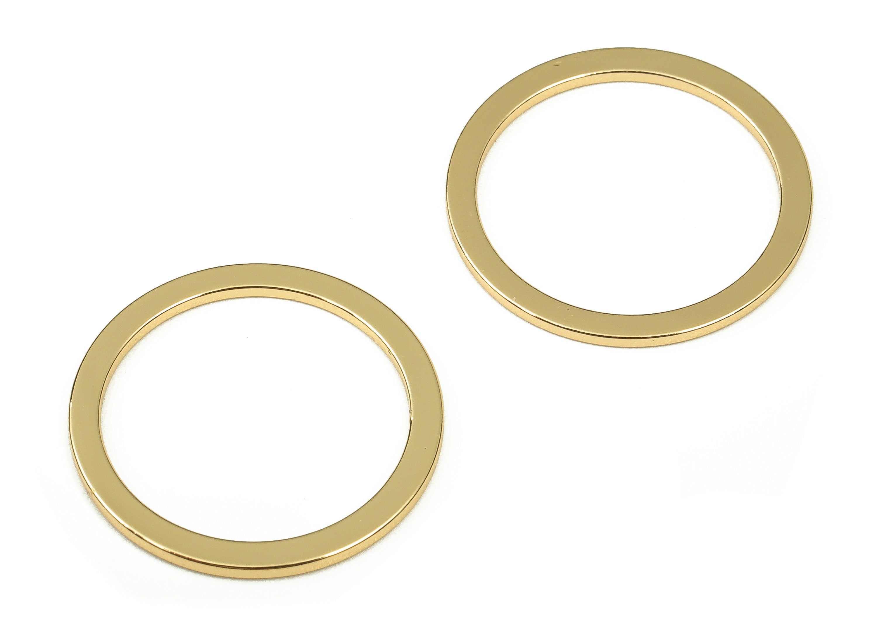 Brass Round Connector - Gold Round Links - Brass Circle Connector - 18K Real Gold Plated  Brass - Jewelry Supplies - 20x2x1mm - RGP3312-20 - DOMEDBAZAAR