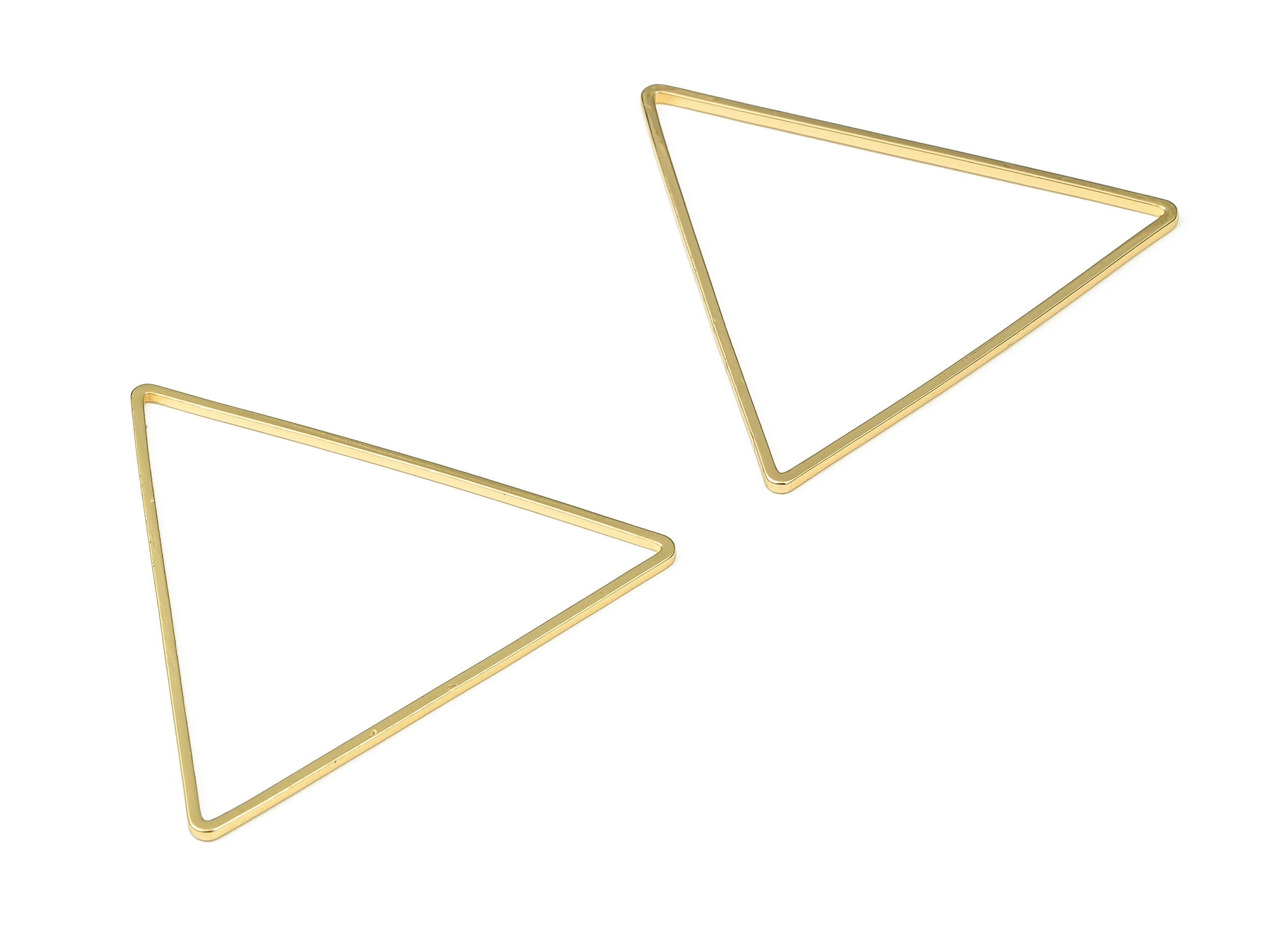 Brass Triangle Connector – Triangular Pendant – Triangle Earring Connector - 18K Gold Plated Brass – Jewelry Supply - 45×1×1mm - RGP3316-45 - DOMEDBAZAAR