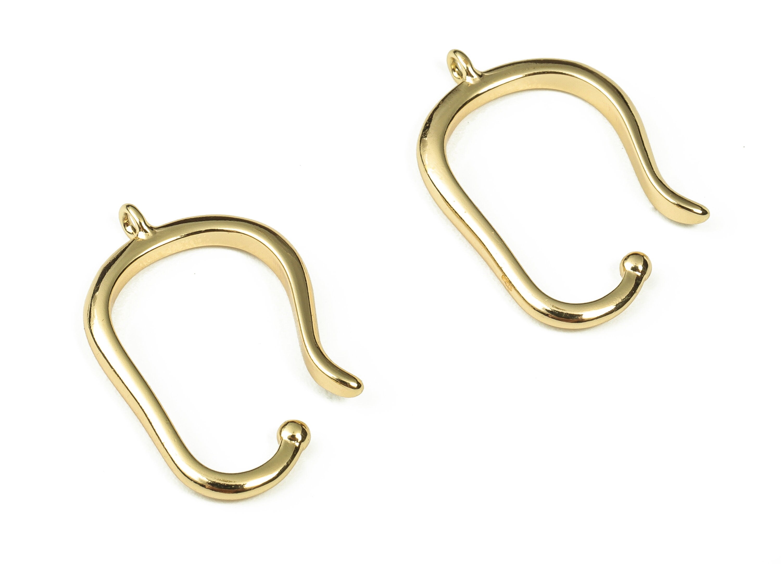 Brass Open Hoop Earrings - Brass Geometric Hoop Earrings - 18k Real Gold Plated Brass - Jewelry Making Supplies -21.59x14.32x2.16mm- RGP3366 - DOMEDBAZAAR