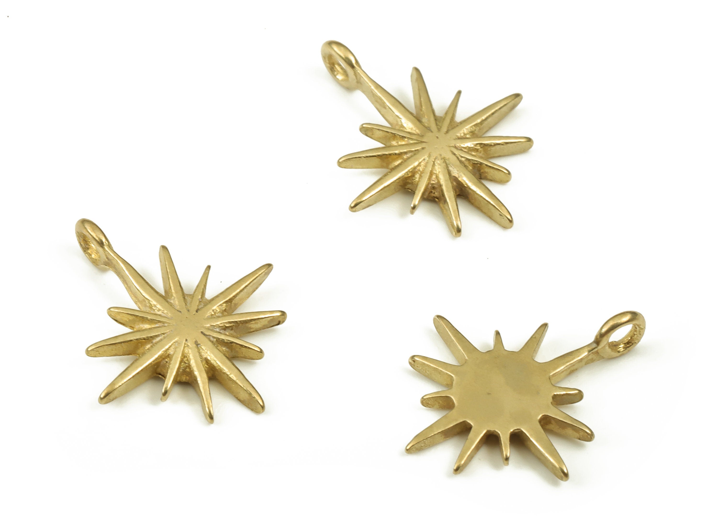 Brass Planet Earring Charm - Raw Brass Planet Pendant - Earring Findings - Jewelry Making Supplies - 13.71x11.43x1.39mm - PP4522 - DOMEDBAZAAR