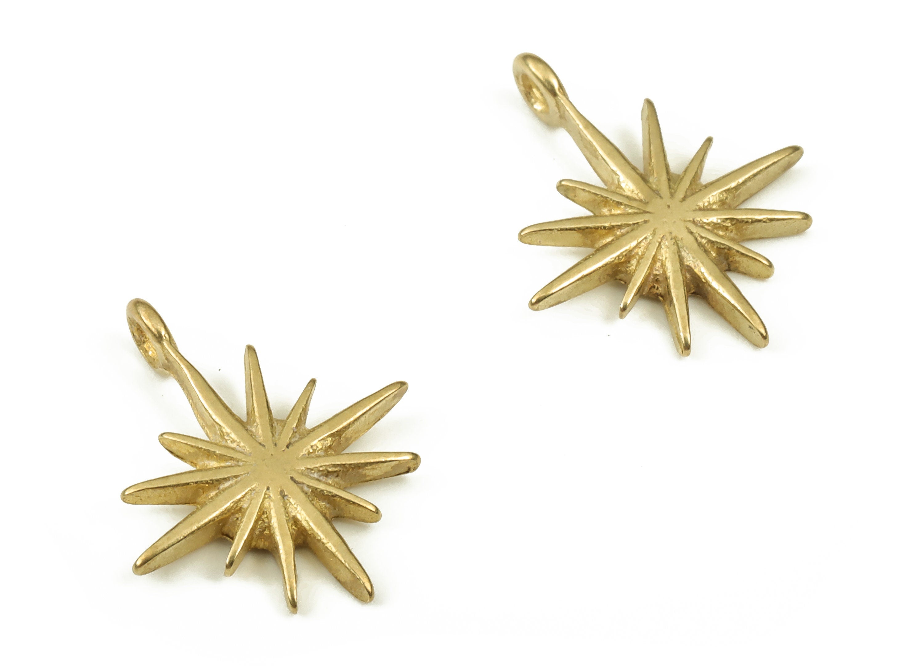 Brass Planet Earring Charm - Raw Brass Planet Pendant - Earring Findings - Jewelry Making Supplies - 13.71x11.43x1.39mm - PP4522 - DOMEDBAZAAR