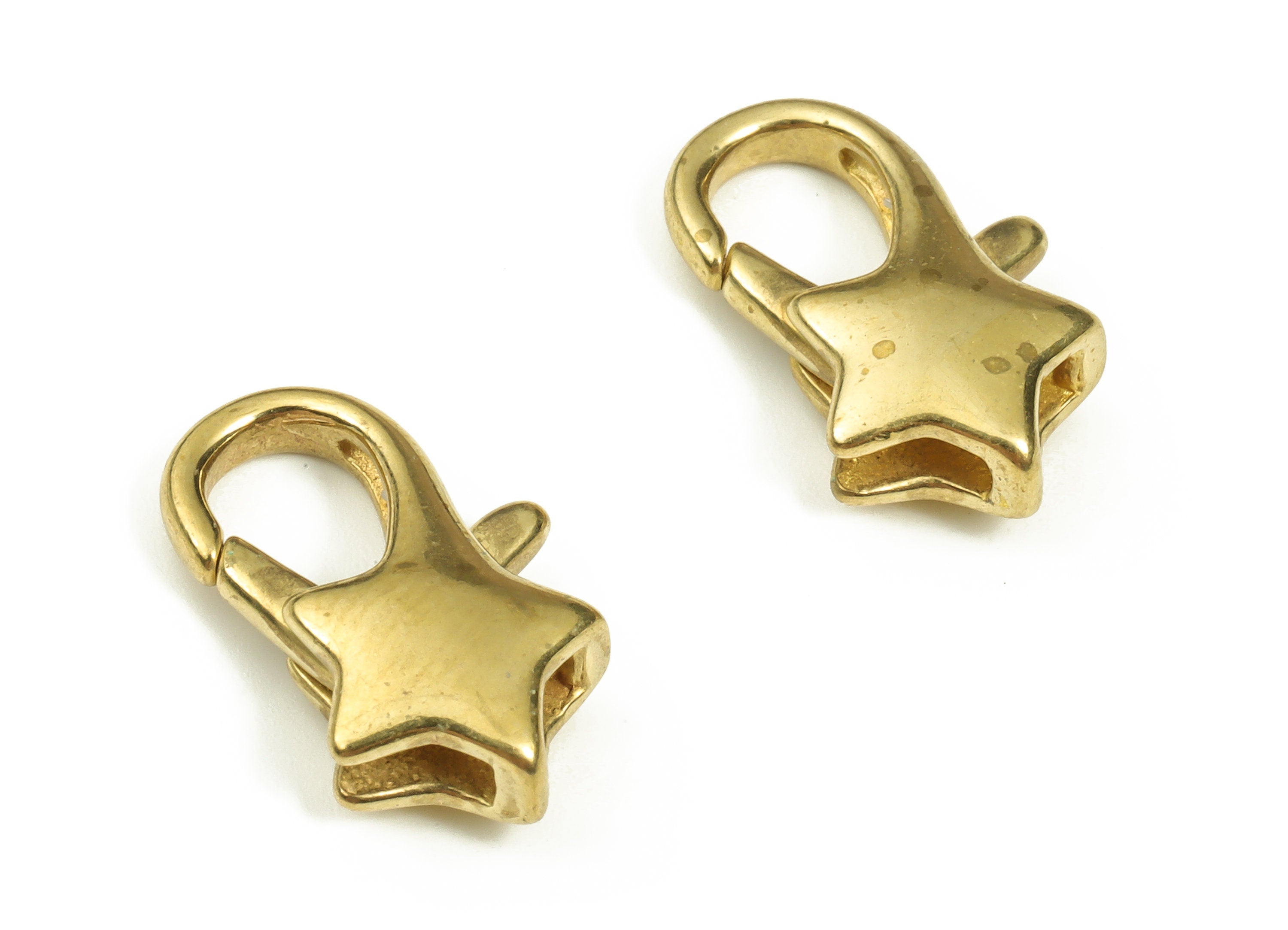 Brass Star Clips Parrot - Raw Brass Tiny Star Trigger Clasp – Celestial Lobster Claw for Jewelry Making Supplies - 18x10.6x5.15mm - PP4441 - DOMEDBAZAAR