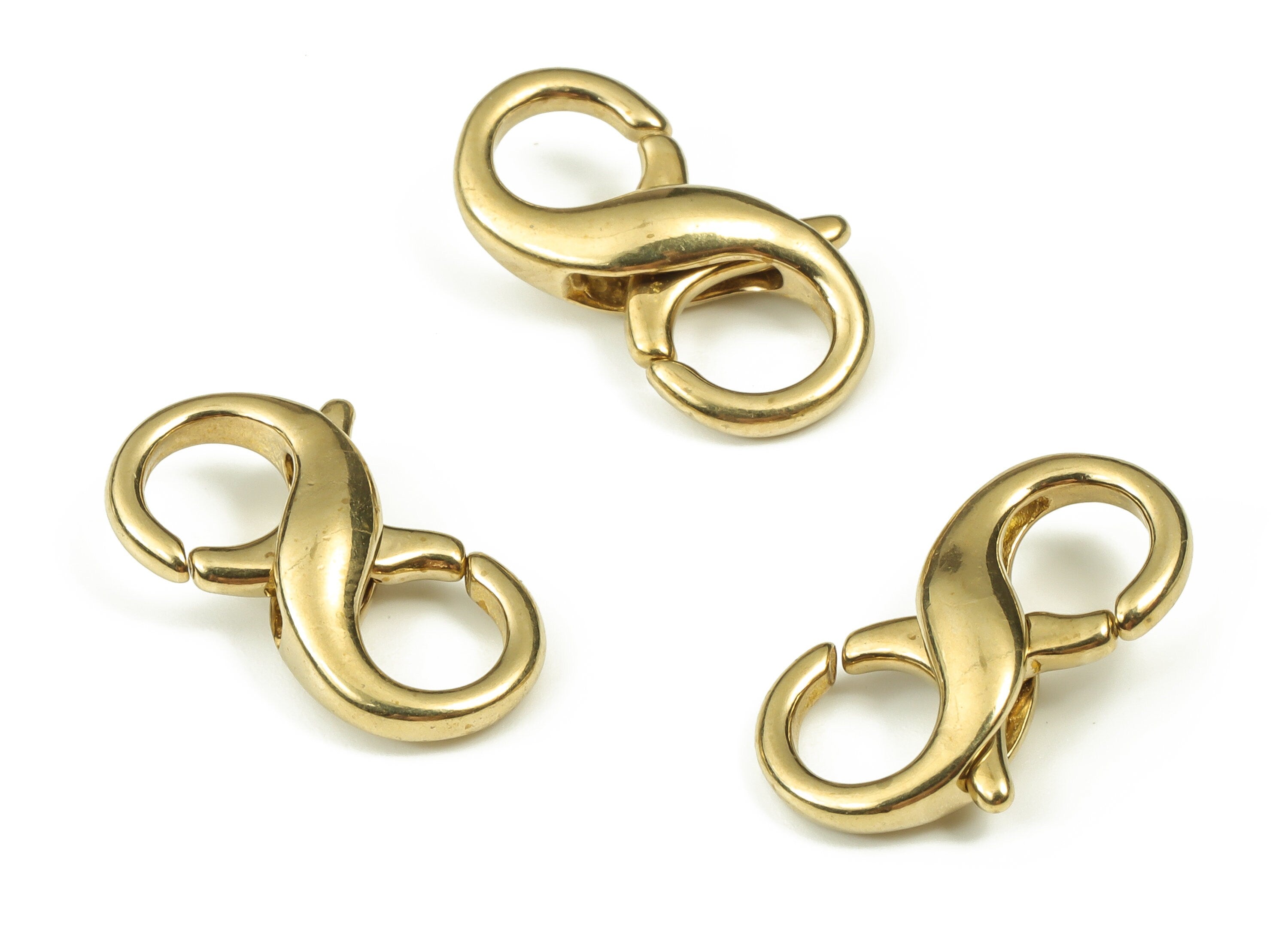 Brass Double Lobster Clasps – Raw Brass Lobster Claw Clasp – Infinity Lobster Clasp – Trigger Clasp – Jewelry Supplies- 18.15x9x5mm - PP4443 - DOMEDBAZAAR
