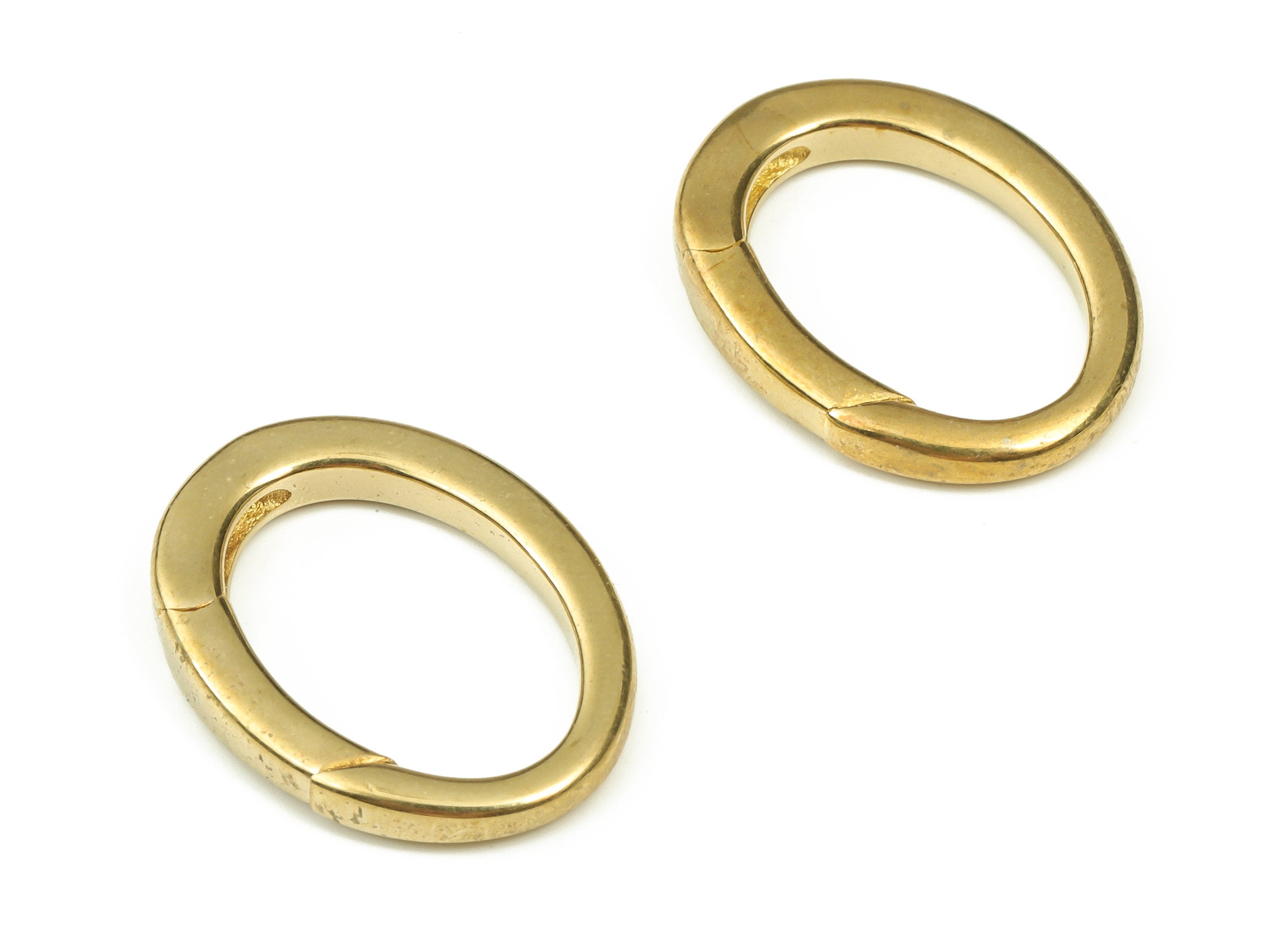 Brass Oval Clap Earring Connector - Raw Brass Oval Earring Charms - Brass Clips Parrot - Jewelry Making Supplies - 23x17x2.55mm - PP4439 - DOMEDBAZAAR
