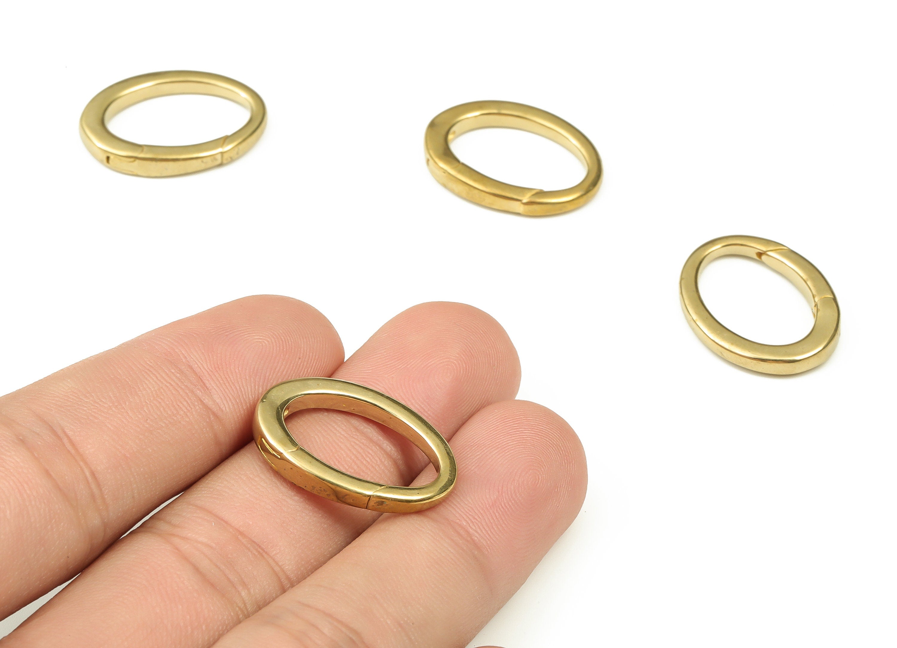 Brass Oval Clap Earring Connector - Raw Brass Oval Earring Charms - Brass Clips Parrot - Jewelry Making Supplies - 23x17x2.55mm - PP4439 - DOMEDBAZAAR