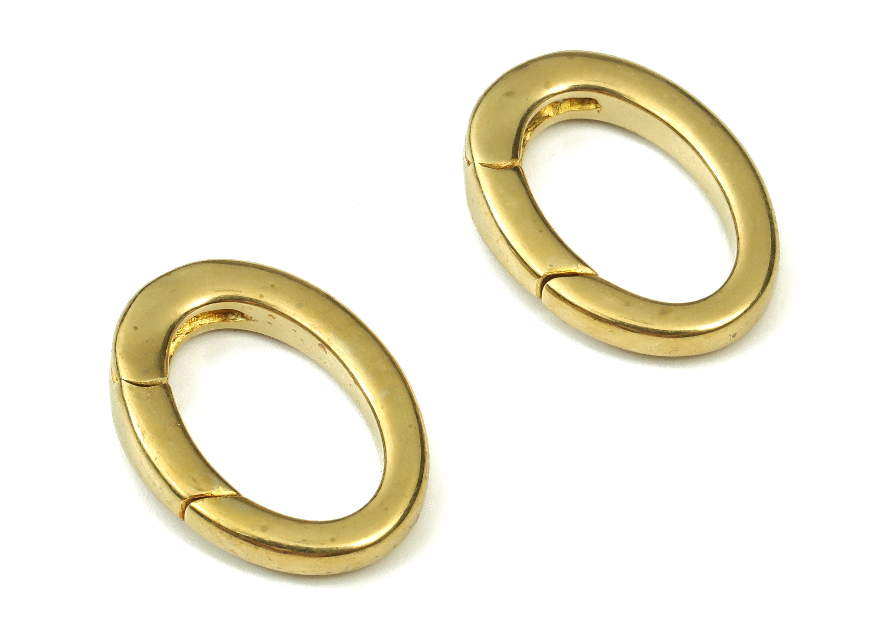 Brass Oval Clap Earring Connector - Raw Brass Oval Earring Charms - Brass Clips Parrot - Jewelry Making Supplies - 18x13x2.25mm - PP4440 - DOMEDBAZAAR