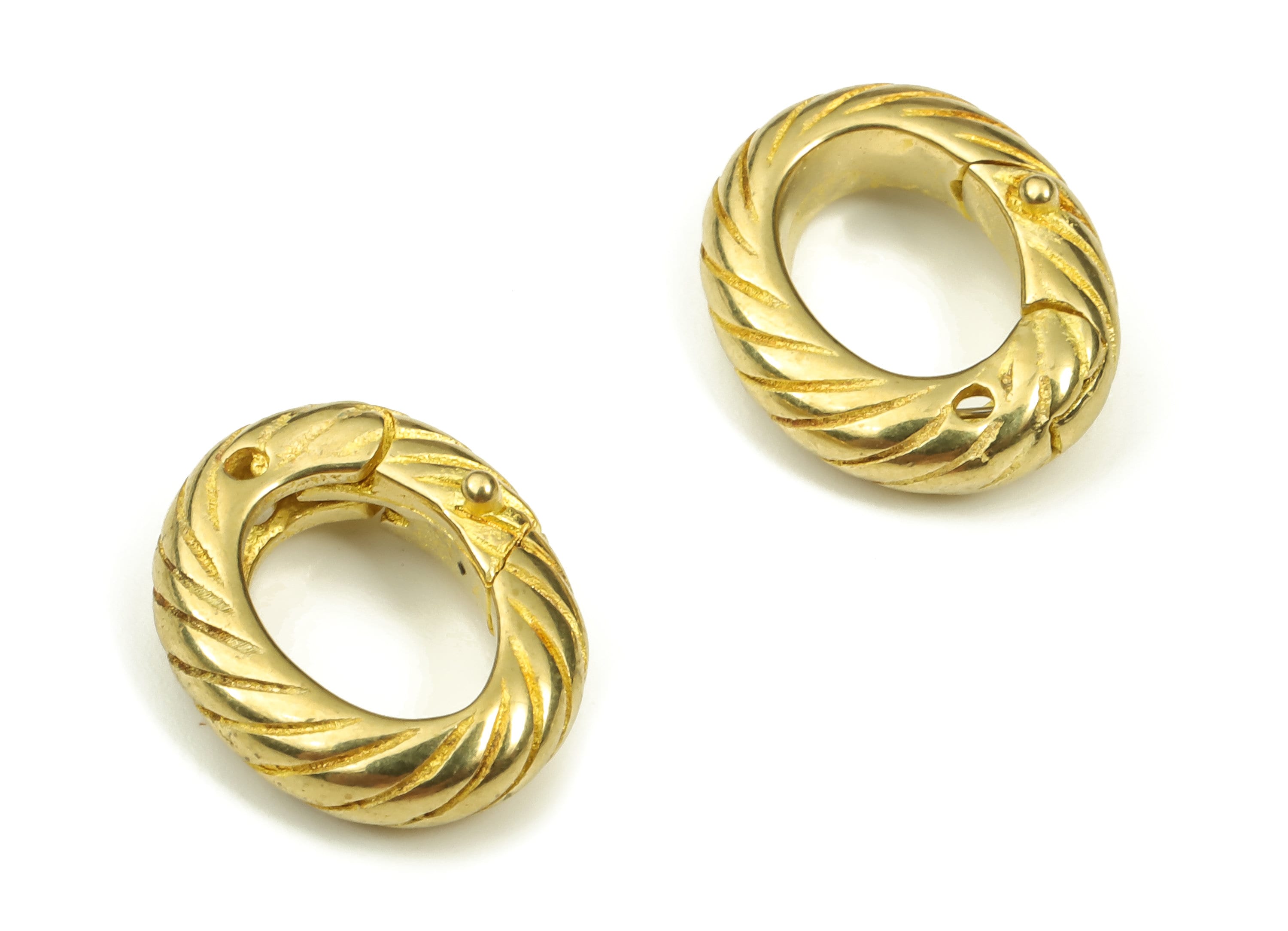 Brass Oval Clap Earring Connector - Raw Brass Oval Earring Charms - Brass Clips Parrot - Jewelry Making Supplies - 13x10.15x3.15mm - PP4442 - DOMEDBAZAAR
