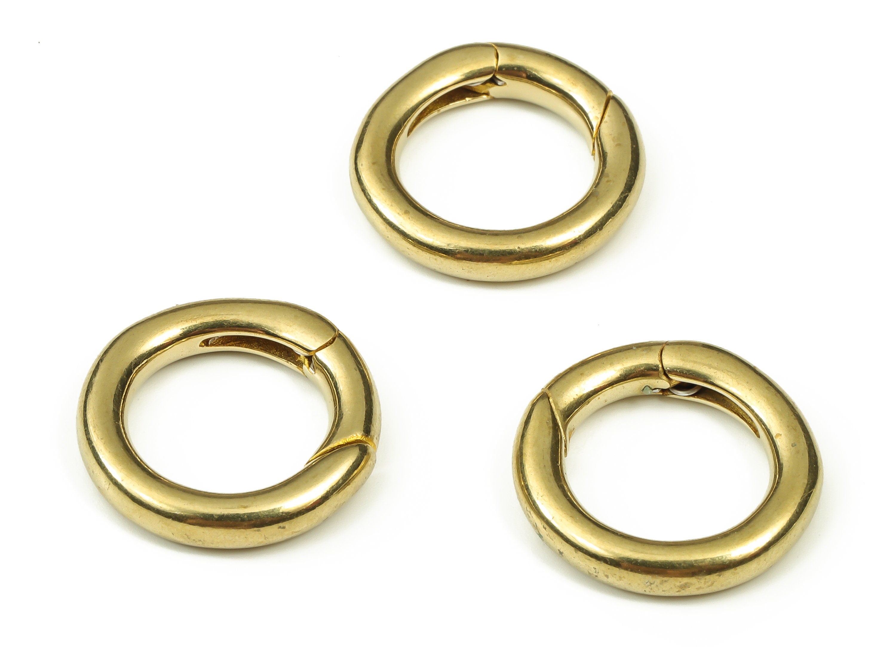 Brass Round Clap Earring Connector - Raw Brass Circle Earring Charms - Brass Clips Parrot - Jewelry Supplies - 19.6x19.6x3.65mm - PP4438 - DOMEDBAZAAR