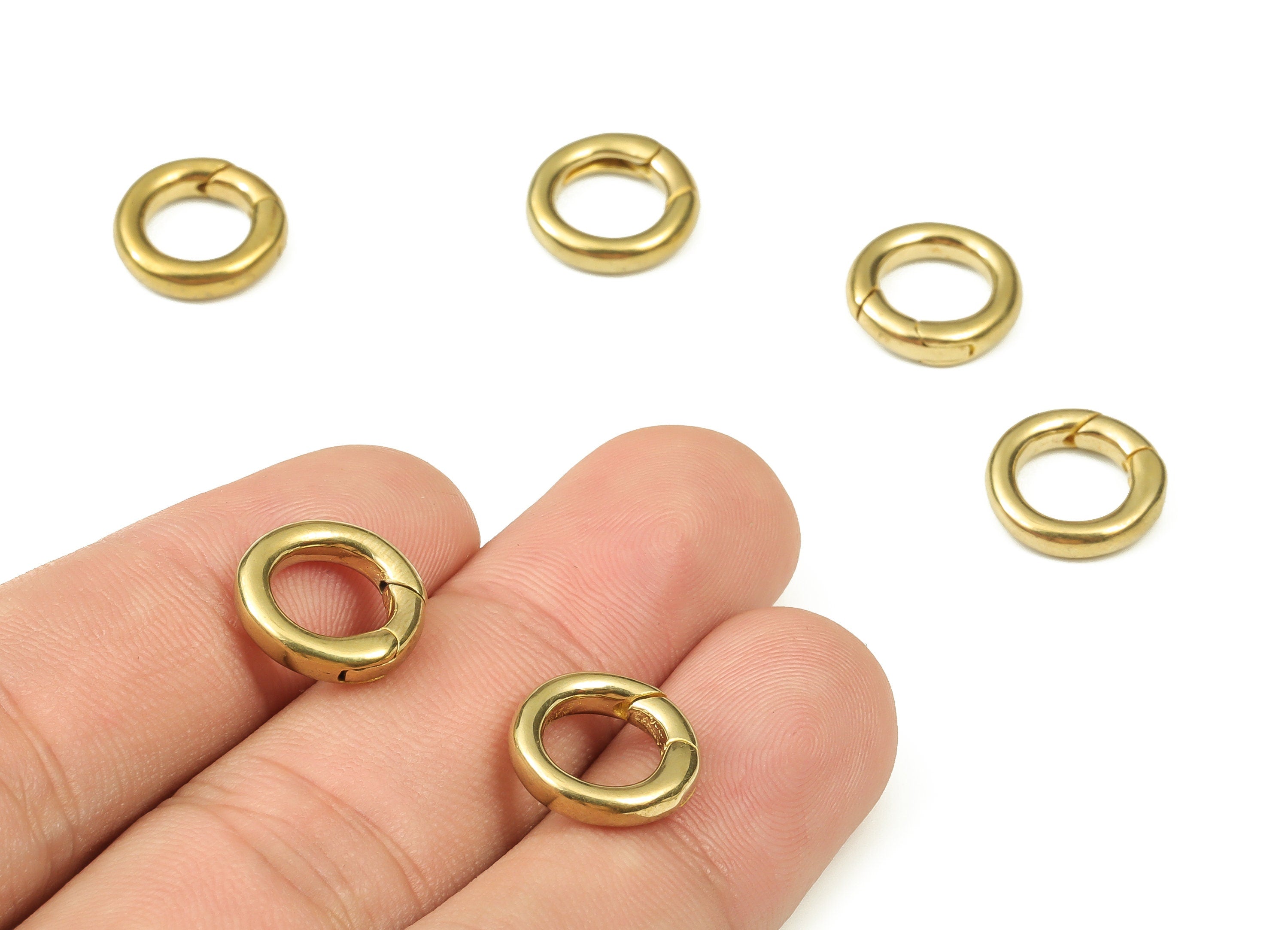 Brass Round Clap Earring Connector - Raw Brass Circle Earring Charms - Brass Clips Parrot - Jewelry Supplies - 13x13x2.45mm - PP4416 - DOMEDBAZAAR