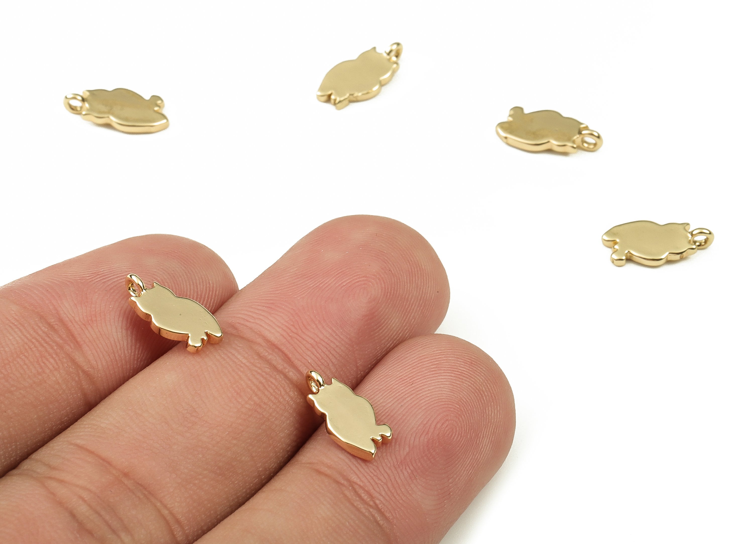 Brass Animal Earring Charms - Gold Animal Pendant - 18K Real Gold Plated Brass - Jewelry Making Supplies - 11.85x5.55x1.3mm - RGP3819 - DOMEDBAZAAR