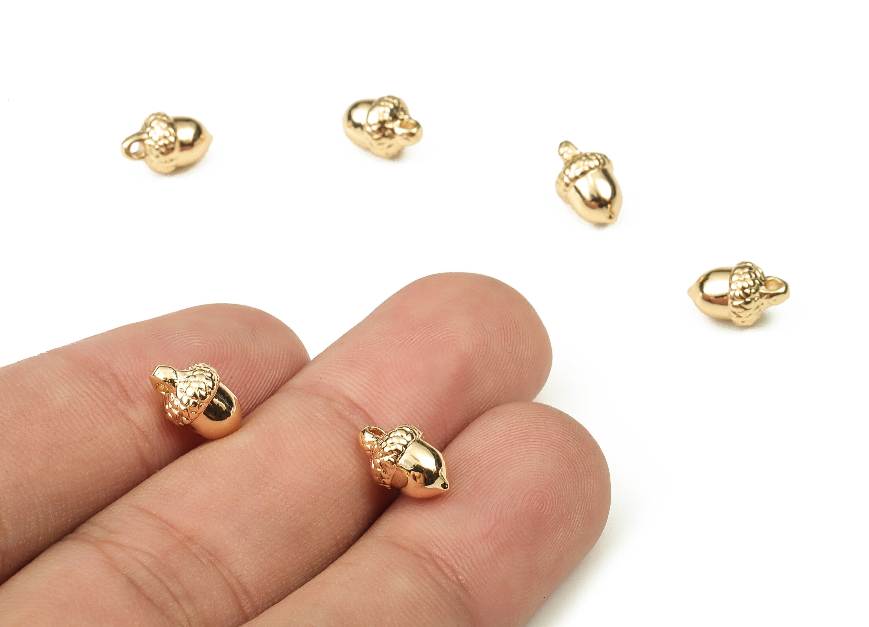Brass Cone Earring Charms - Gold Cone Pendant - 18K Real Gold Plated Brass - Jewelry Making Supplies - 10.06x6.28x5.23mm - RGP3848 - DOMEDBAZAAR
