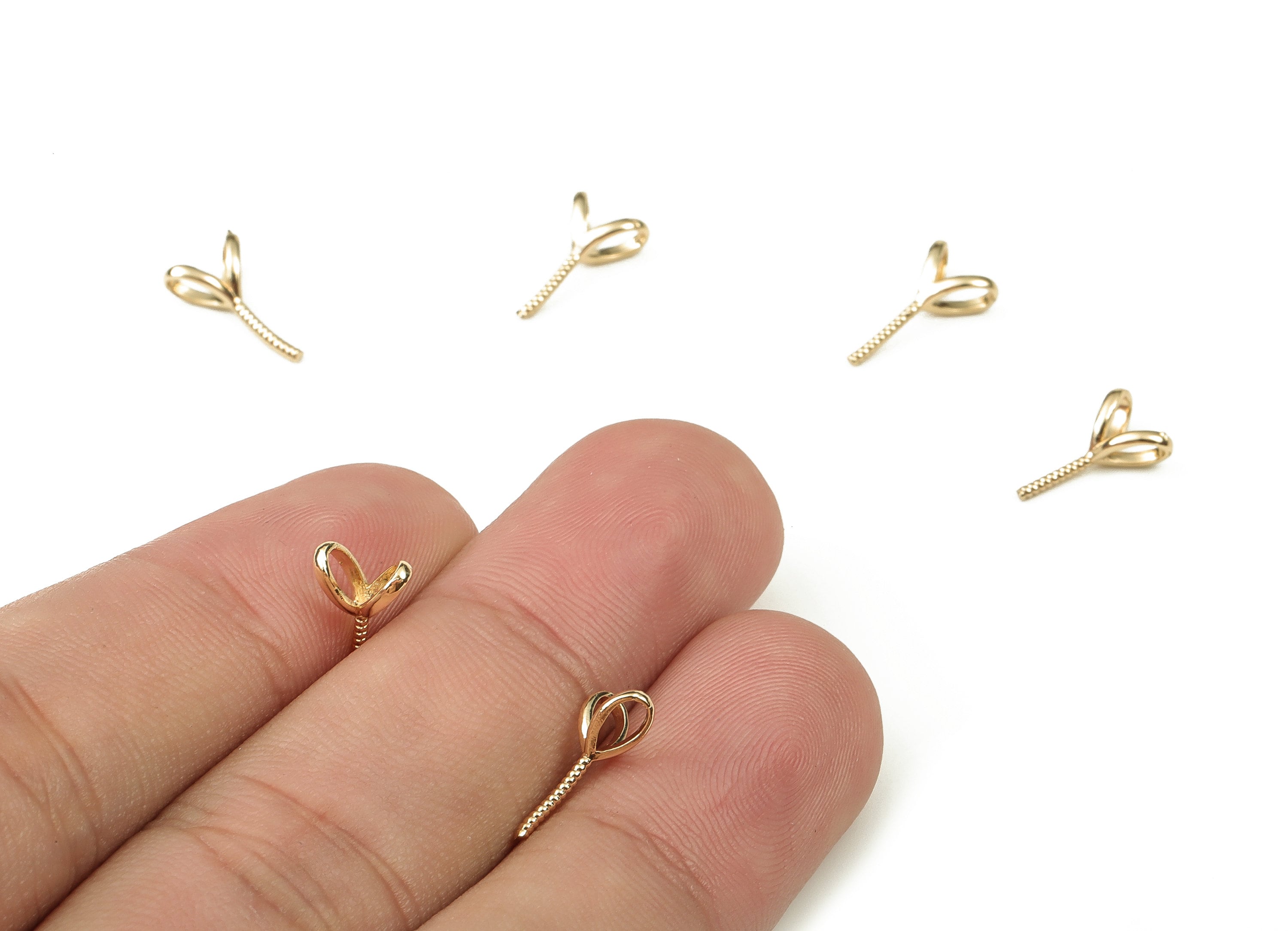 Drilled Bead Cap – Pearl Cap for Jewelry Making Supplies – DIY Jewelry Findings – 18K Real Gold Plated Brass - 11.68x6.66x1mm - RGP3825 - DOMEDBAZAAR