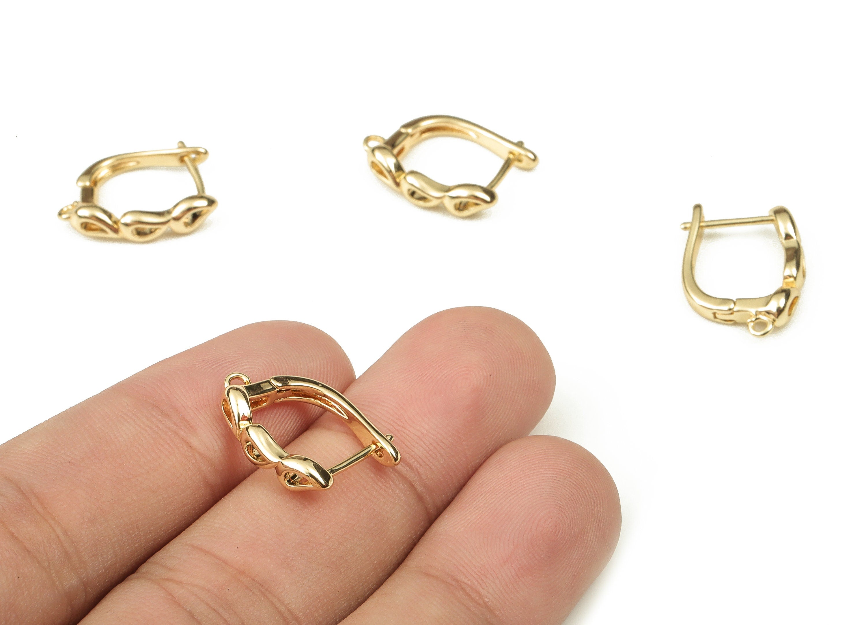 Brass Stud Earring - Drop Stud Earrings - Stainless Steel Stud – Open Ring – 18K Real Gold Plated Brass - 19.1x12.94x2.14mm - RGP3864 - DOMEDBAZAAR