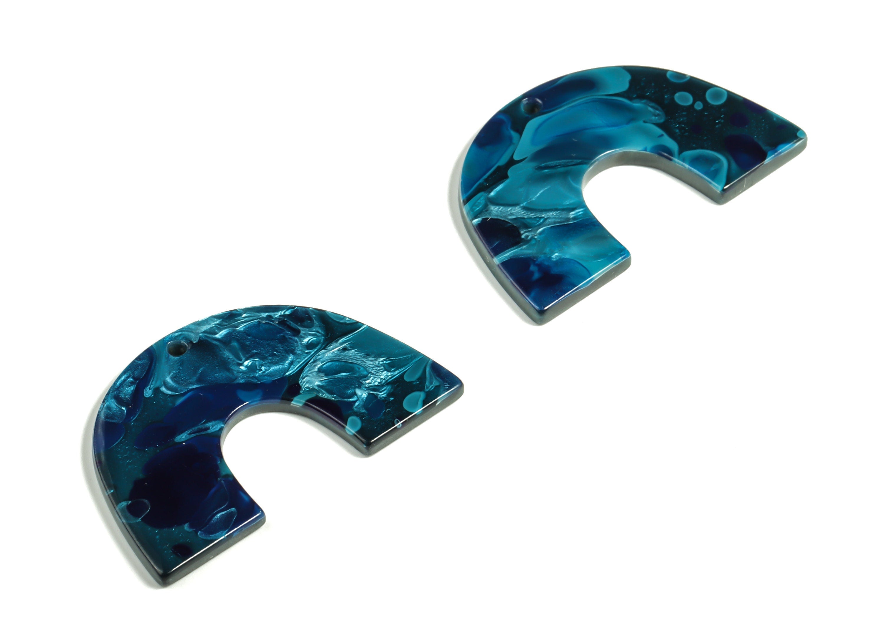Tortoise Shell Charms - Acrylic Earrings - Semi oval Charm-U Shaped Pendant - Jewelry supply - Code A631 - 40.17x25.72x2.27mm- AC2018-A631 - DOMEDBAZAAR