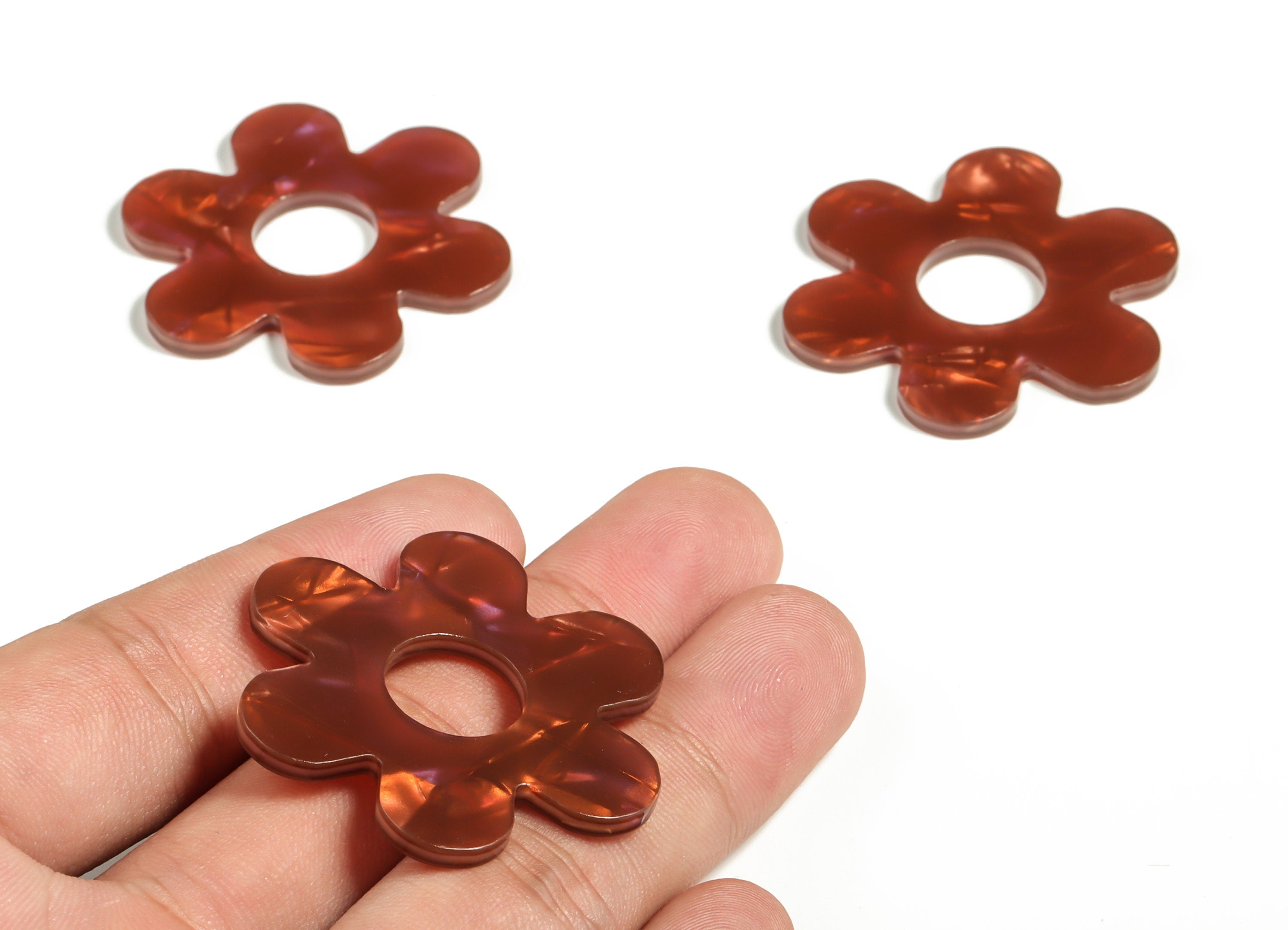 Acrylic Flower Shaped Charm - Flower Earring Charm - Flower Pendant Charm - DIY Jewelry Supplies - Code A654 - 42.03x2.53mm - AC2290-A654 - DOMEDBAZAAR