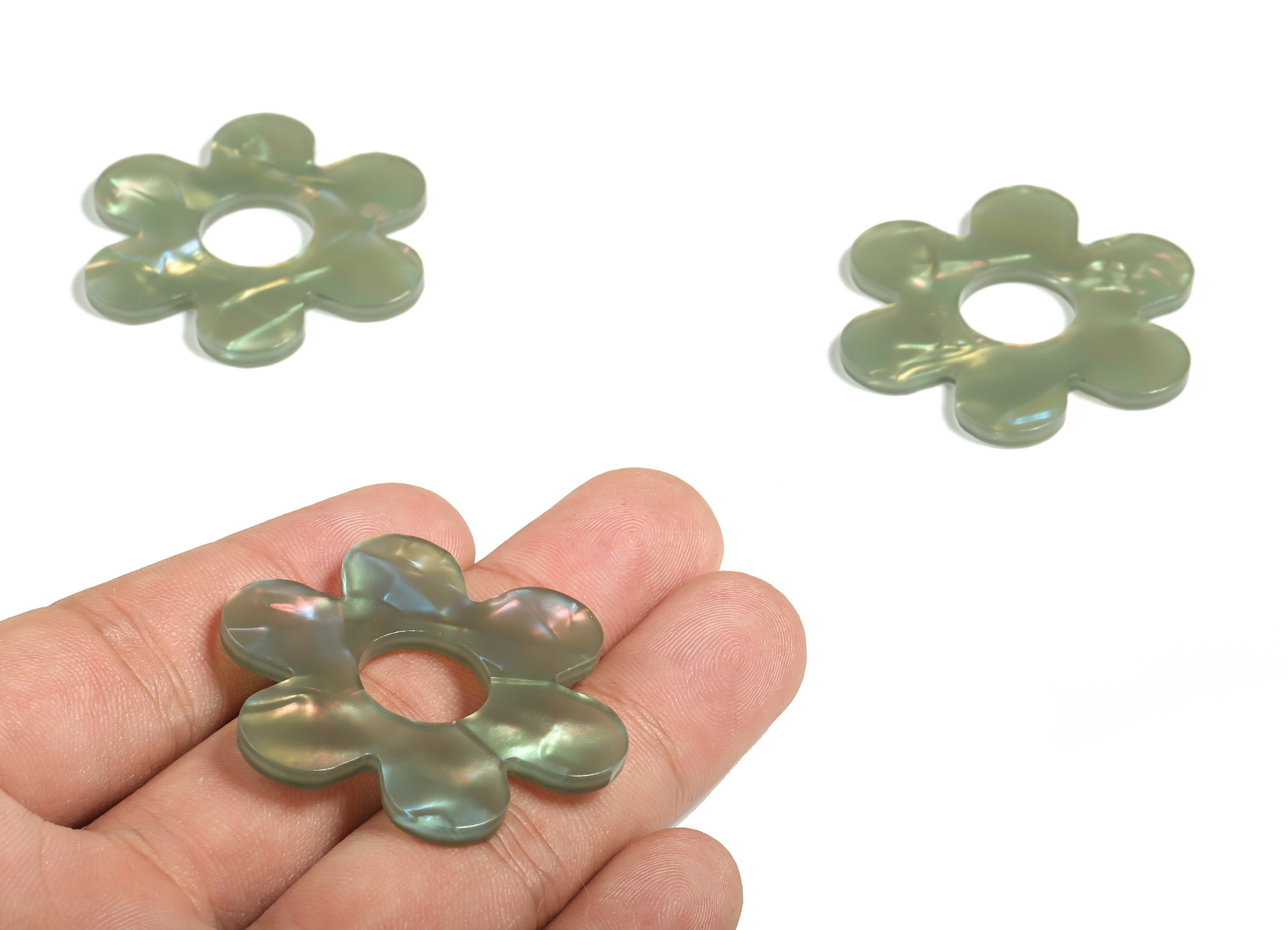 Acrylic Flower Shaped Charm -  Flower Earring Charm - Flower Pendant Charm - Jewelry Supply - Code A655 -42.12x42.08x2.57mm- AC2290-A655 - DOMEDBAZAAR