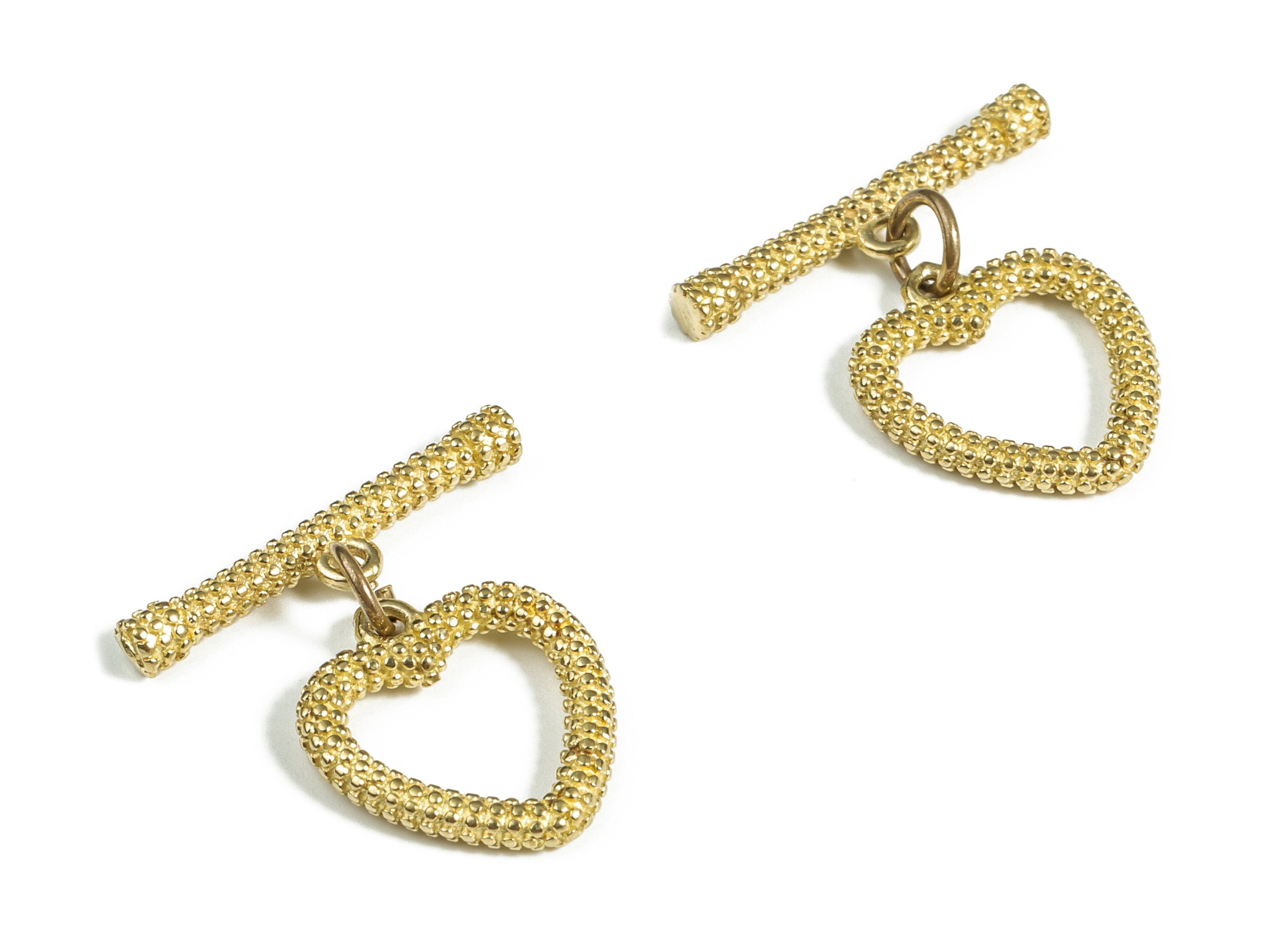 Brass Toggle Clasp - Brass Heart Toggle Clasp – Brass Plated Heart Toggle Clasp – Jewelry Making Supplies - 20.96× 20.89× 2.08mm - PP4054 - DOMEDBAZAAR