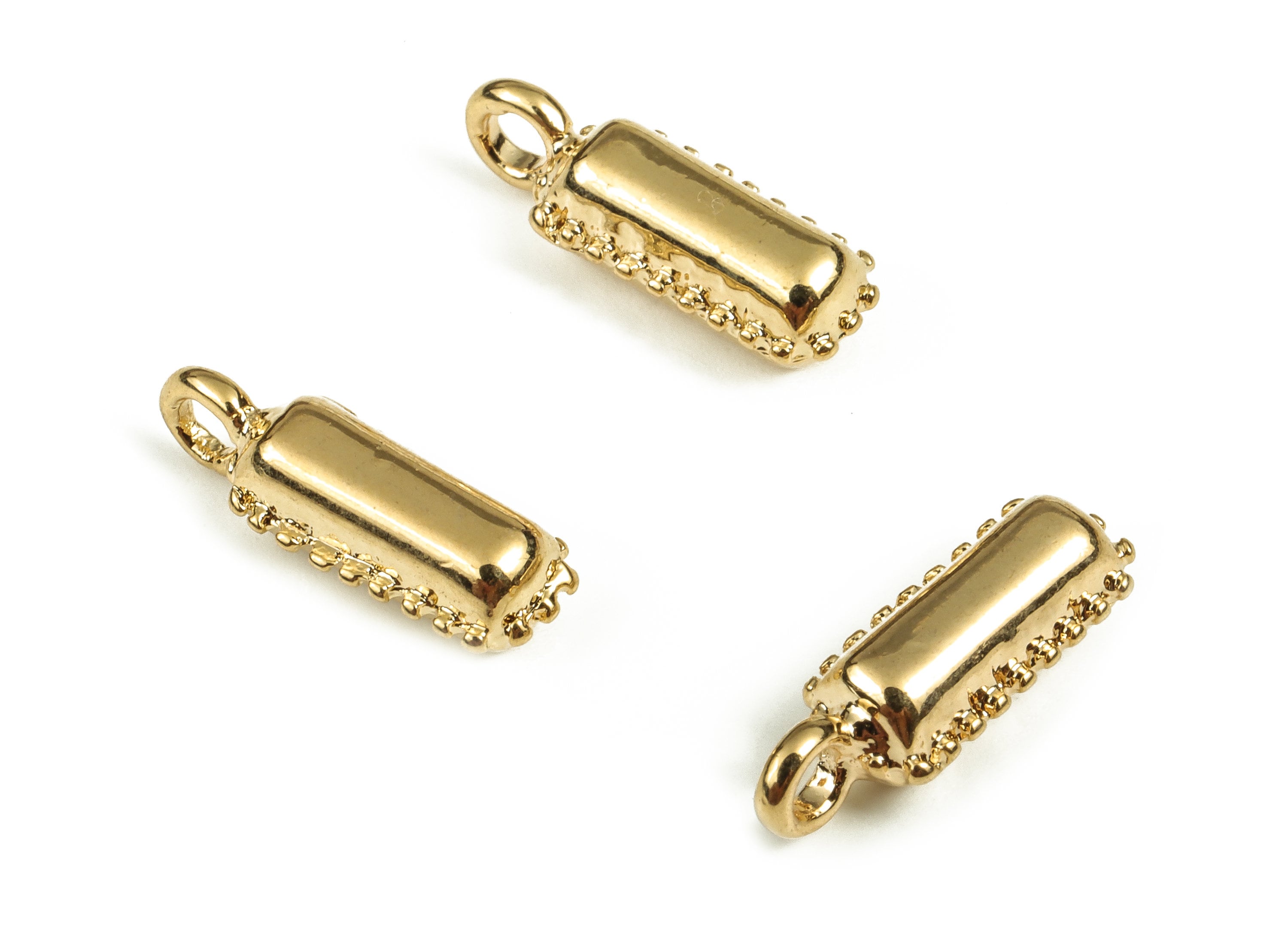Brass The letter I Earring Charms - Gold The letter I Pendant - 18K Real Gold Plated Brass - Jewelry Supplies - 14.08x5.08x4.17mm - RGP3737I - DOMEDBAZAAR