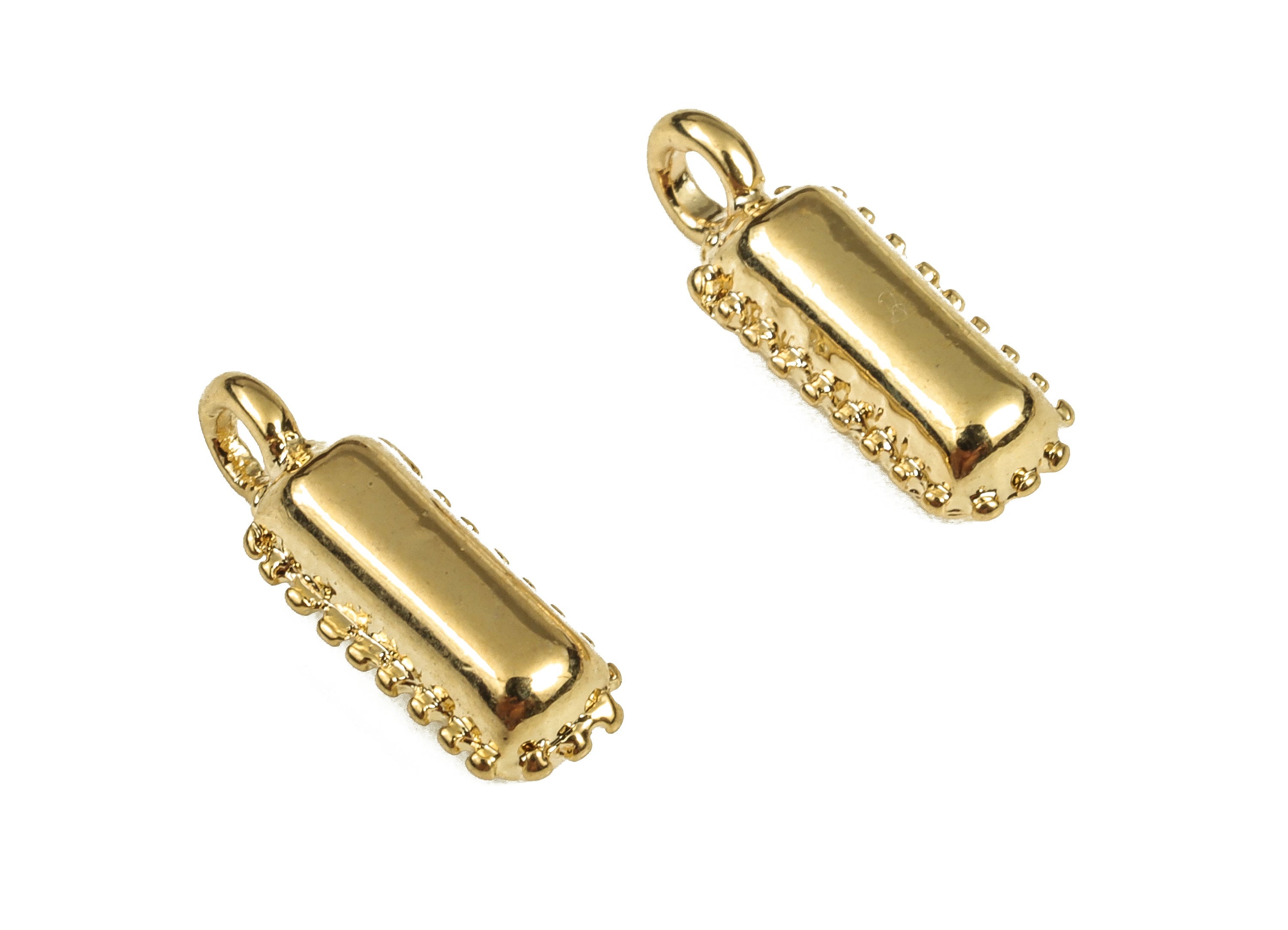 Brass The letter I Earring Charms - Gold The letter I Pendant - 18K Real Gold Plated Brass - Jewelry Supplies - 14.08x5.08x4.17mm - RGP3737I - DOMEDBAZAAR