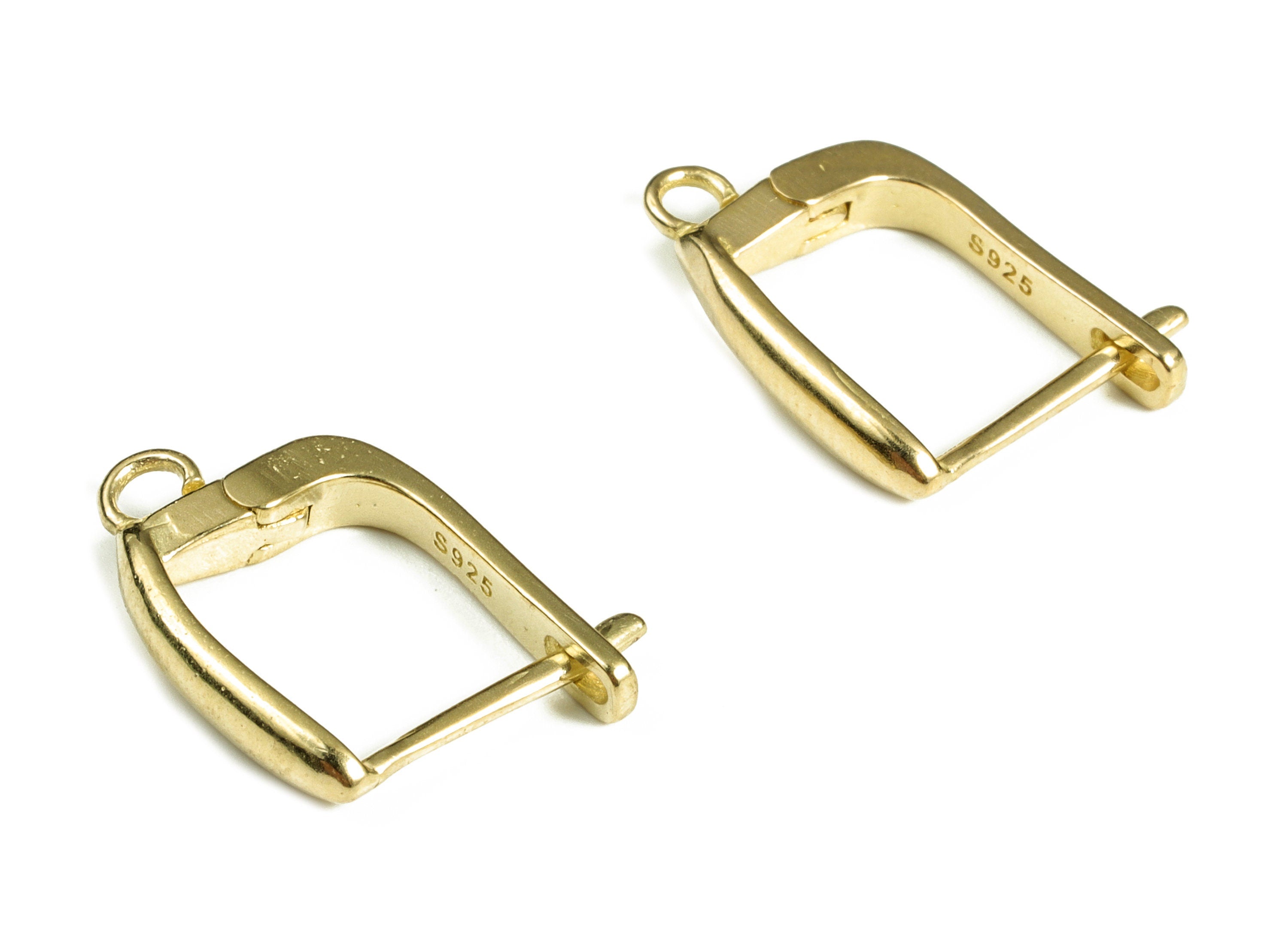 Brass Stud Earrings – Raw Brass Stud Earrings Finding With Hole Loop – Earring Findings - Earring Supplies - 16.84×13.92×1.07mm - PP4084 - DOMEDBAZAAR