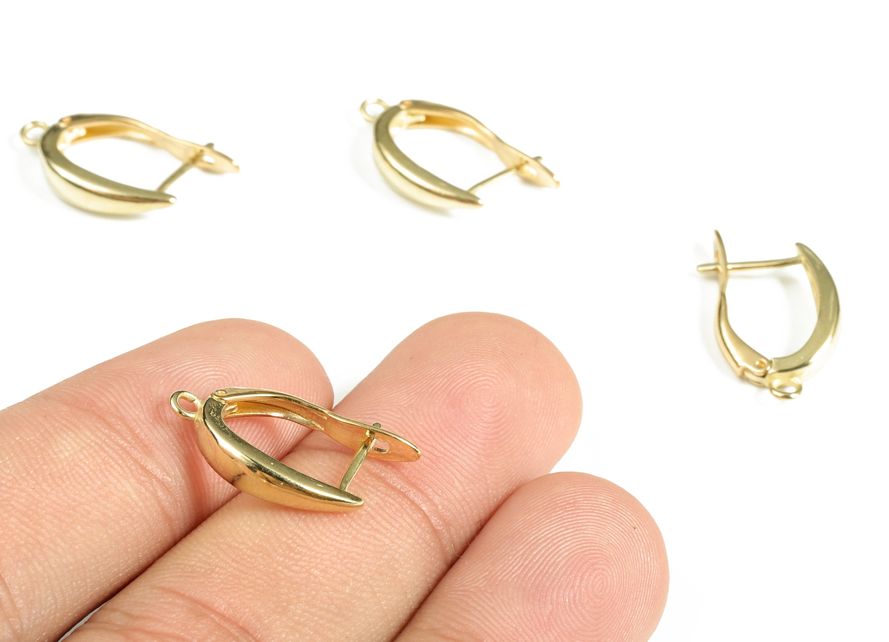 Brass Earring Stud – Raw Brass Plain Stud Earring – Simple Earring Finding - Earring Supply – Jewelry Supplies - 20.47×11.57×2.2mm - PP4087 - DOMEDBAZAAR