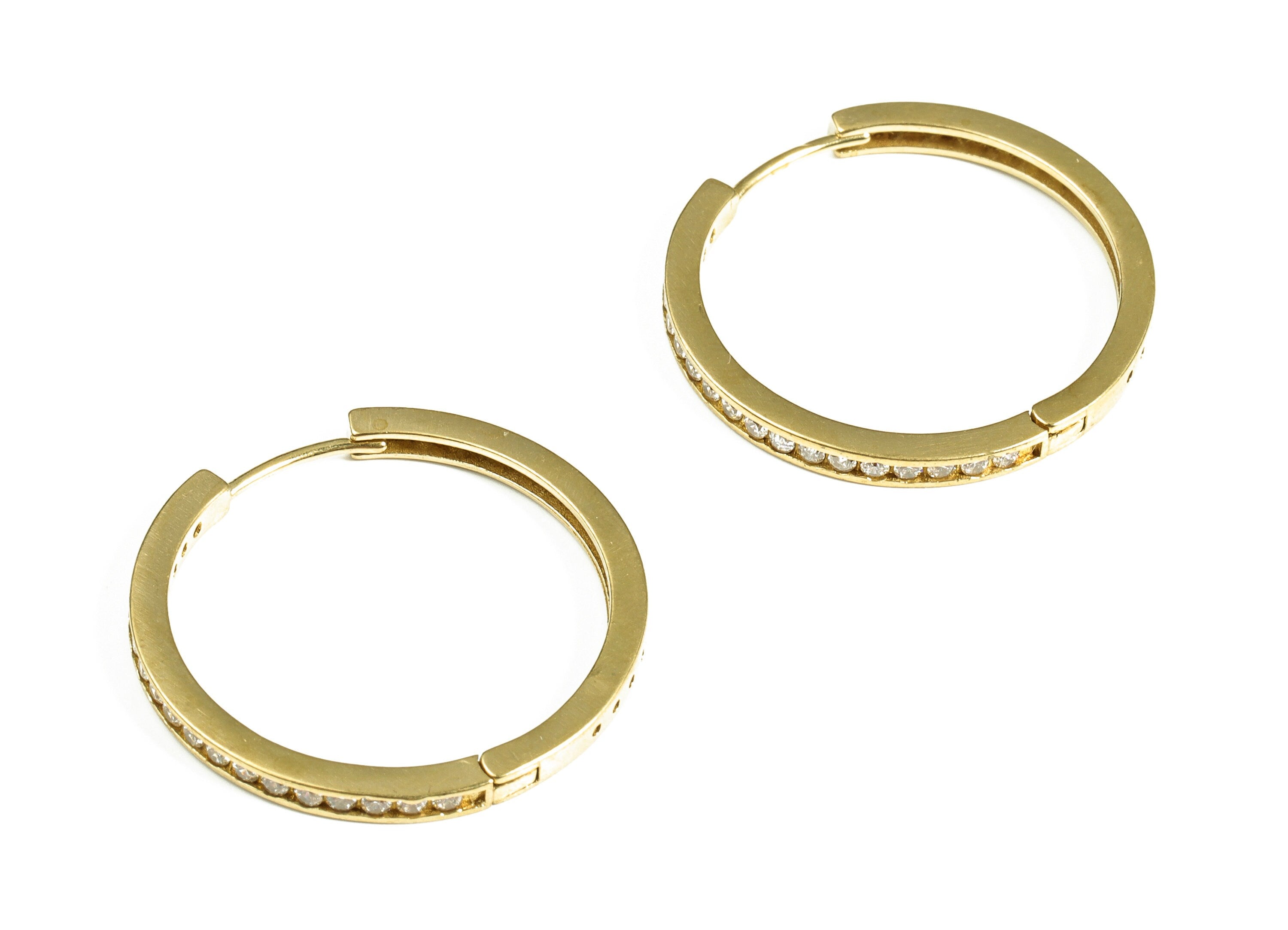 Brass Hoop Earrings With Zircons – Raw Brass Zircon Stud Earring for Women – Dainty Zircon Hoop Earring Supply - 29.82×28.64×2.16mm - PP4092 - DOMEDBAZAAR