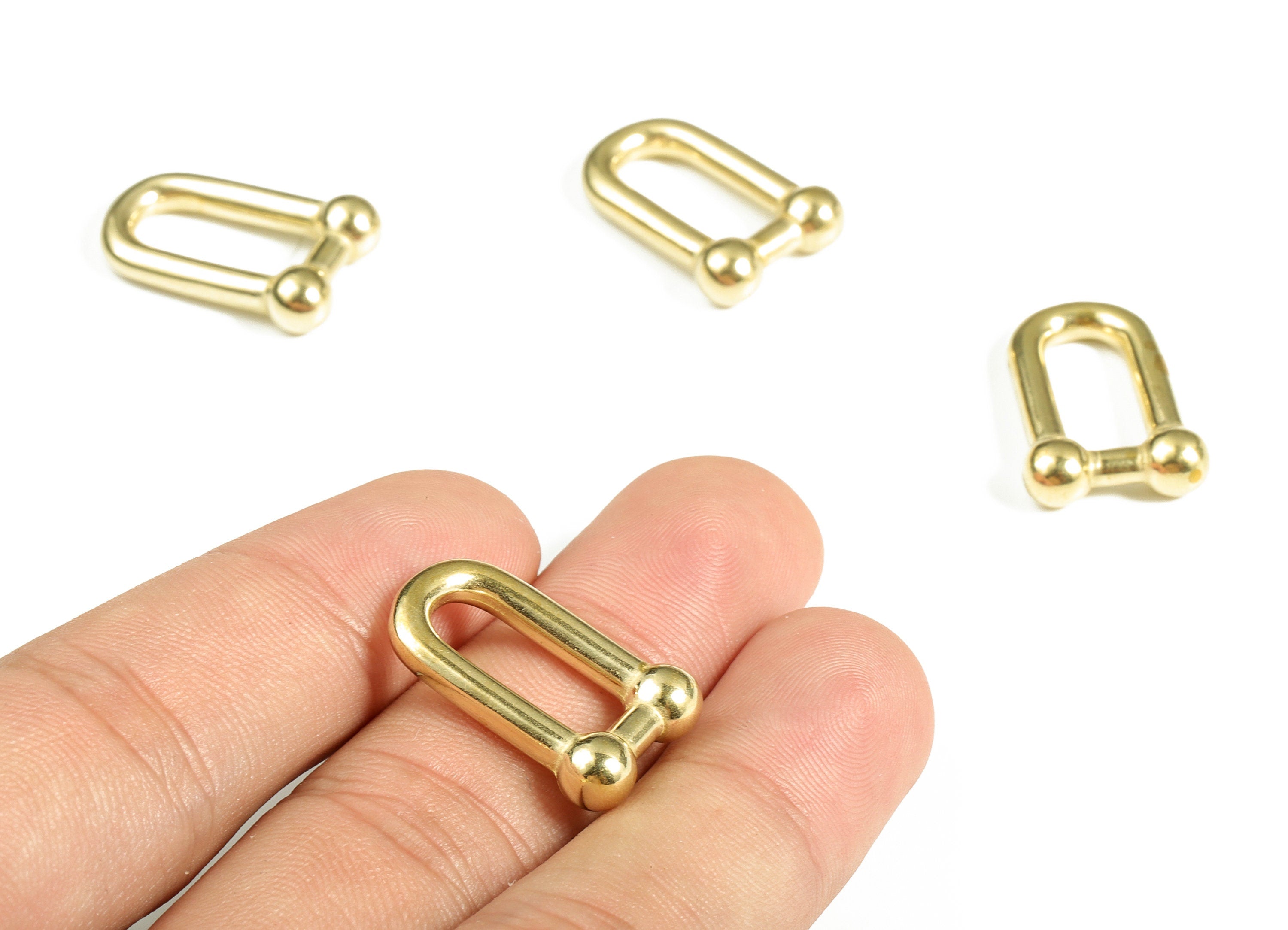 Brass U Link Earring Charm – Thick Link U Shape Huggie Earrings Charm – Geometric Earring Findings Supply - 22.61×15.1×3.24mm - PP4132 - DOMEDBAZAAR
