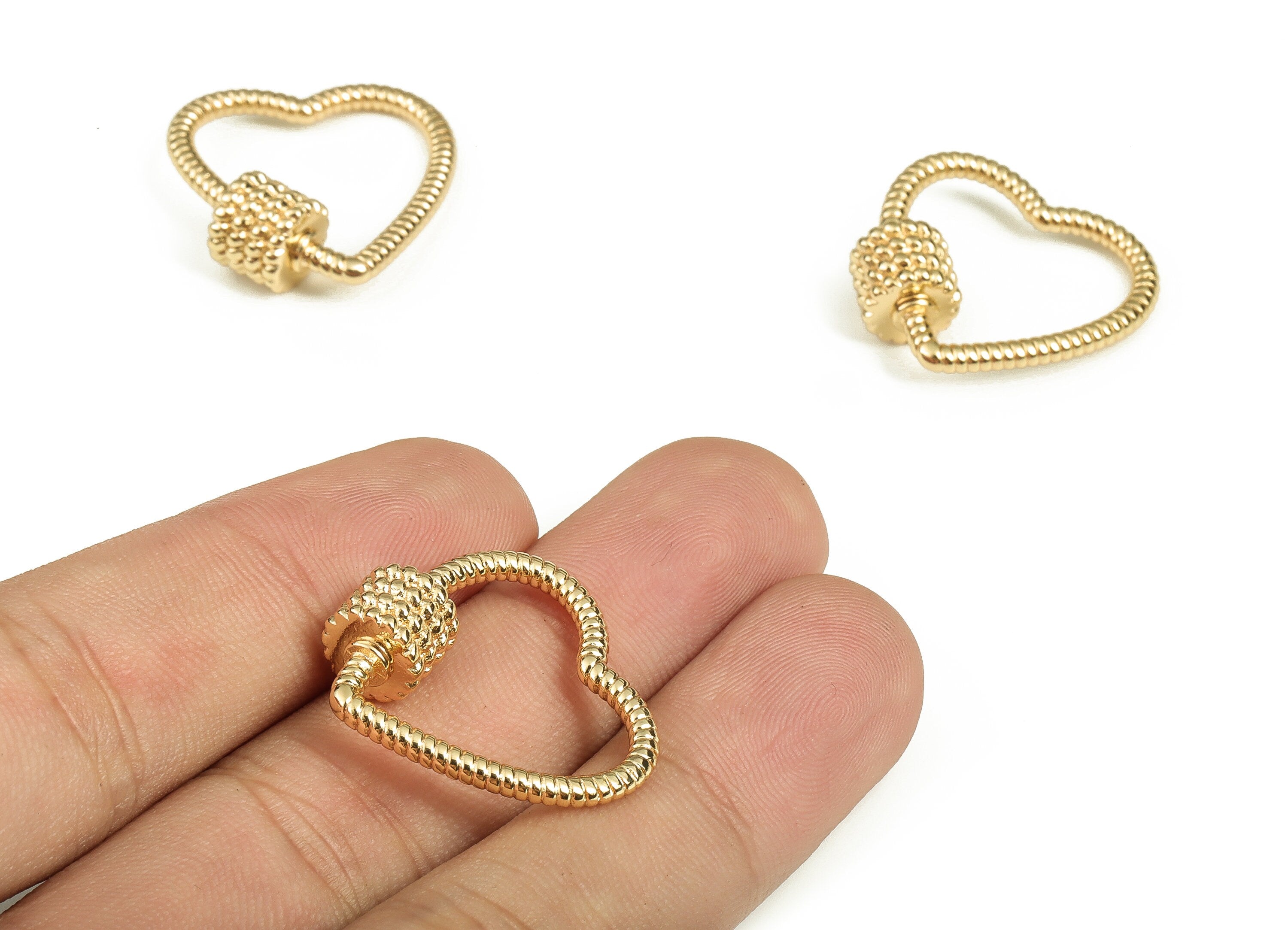 Brass Heart Charm Pendant – Gold Earring Charms -  18k Real Gold Plated Brass Charm –  DIY Jewelry Supplies  - 22.9x23.24x8.13mm- RGP3680 - DOMEDBAZAAR