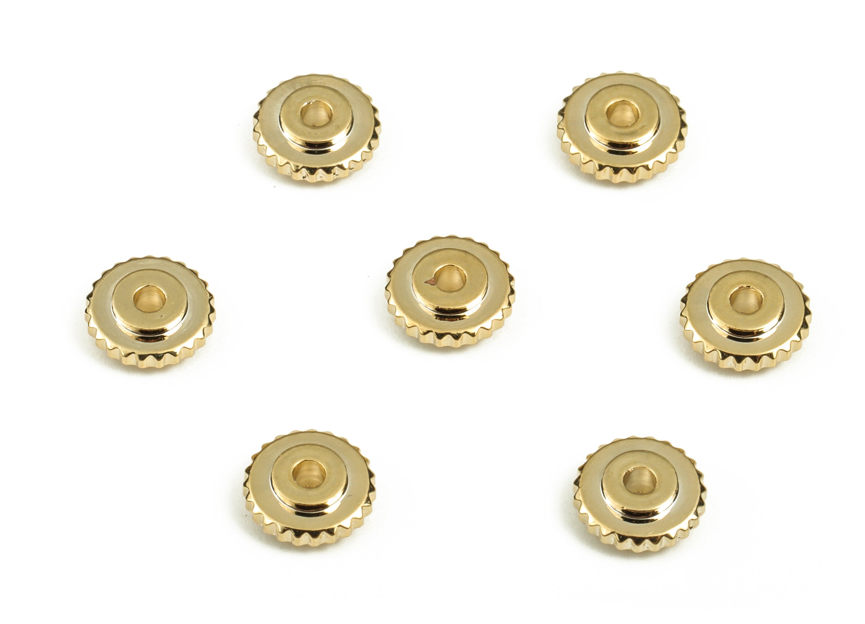 Brass Tiny Round Spacer Beads – Dice Beads – Cube Circle Beads - 18K Gold Plated Brass Beads – Jewelry Supplies - 5.94x5.94x2.17mm - RGP3875 - DOMEDBAZAAR