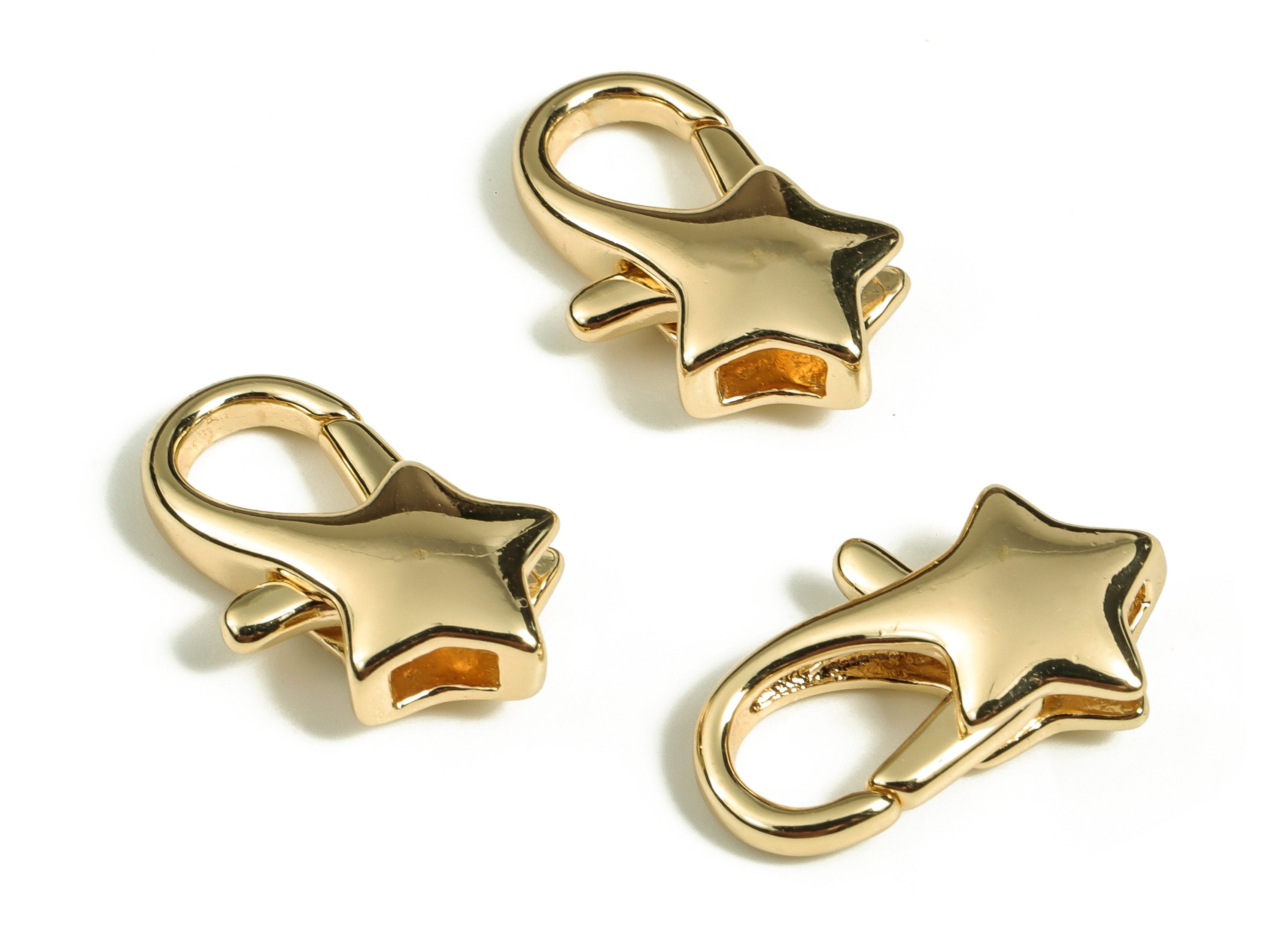 Brass Star Parrot Clasps - Gold Star Lobster Clasp - 18K Real Gold Plated Brass Clasp - Jewelry Making Supplies -17.77x10.64x5.3mm- RGP3562 - DOMEDBAZAAR