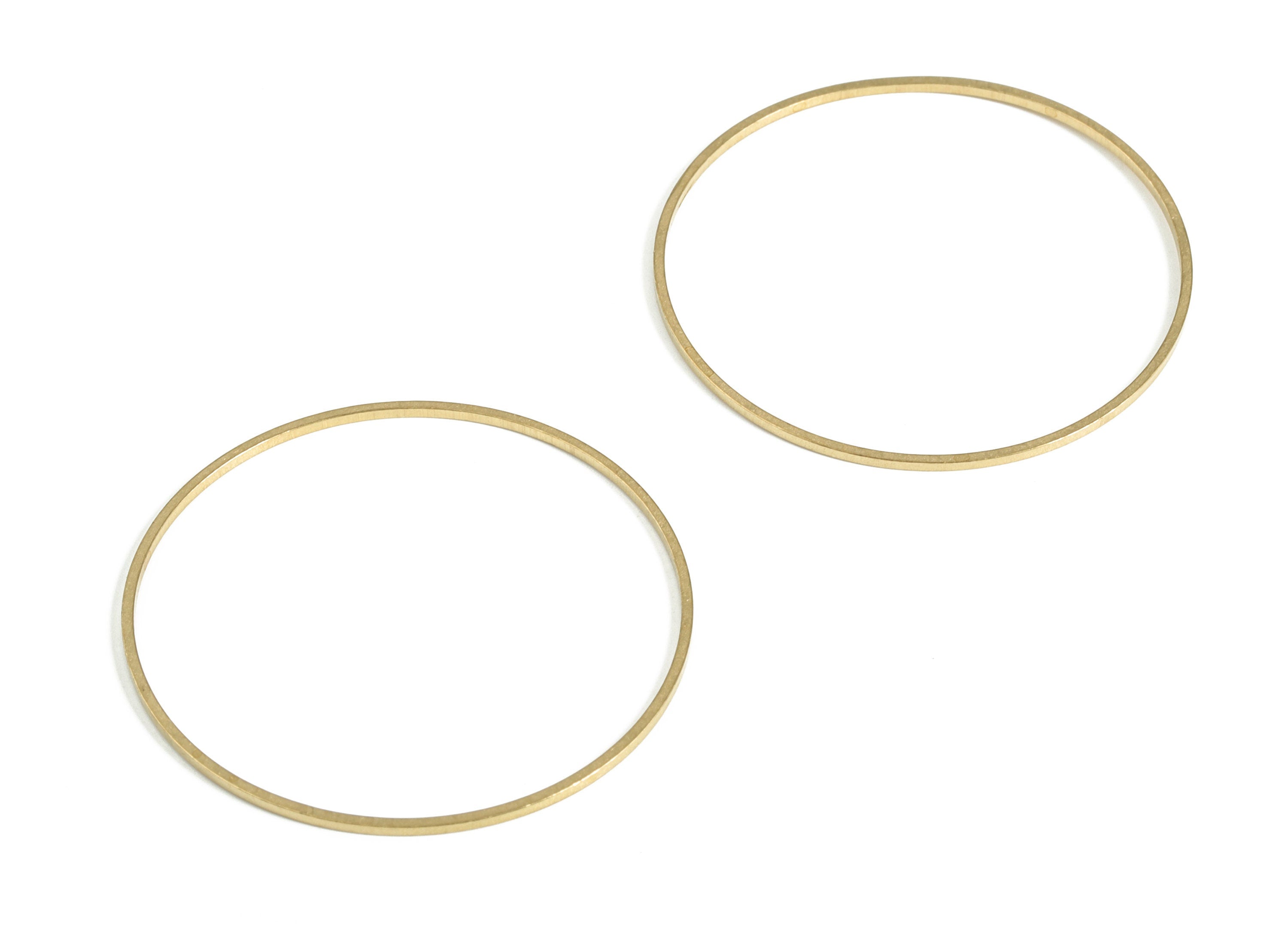 Brass Round Pendants - Brass Round Links- Raw Brass Circle Connector - Earring Findings - Jewelry Making SuPPlies - 35x0.8x0.8mm - PP4137-35 - DOMEDBAZAAR
