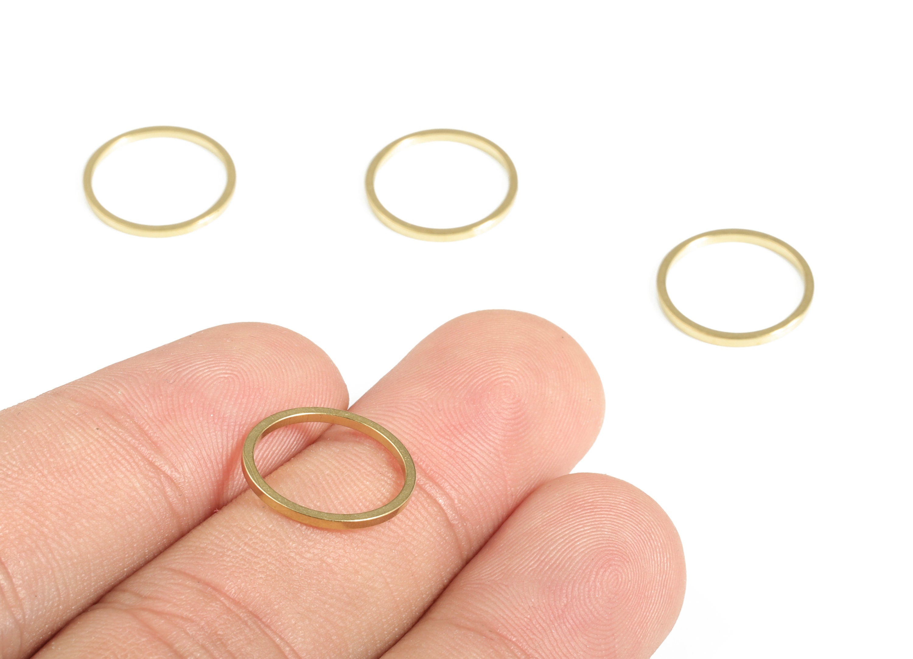 Brass Round Pendants - Brass Round Links- Raw Brass Circle Connector - Earring Findings - Jewelry Making SuPPlies - 14x1.0x1.0mm - PP4138-14 - DOMEDBAZAAR