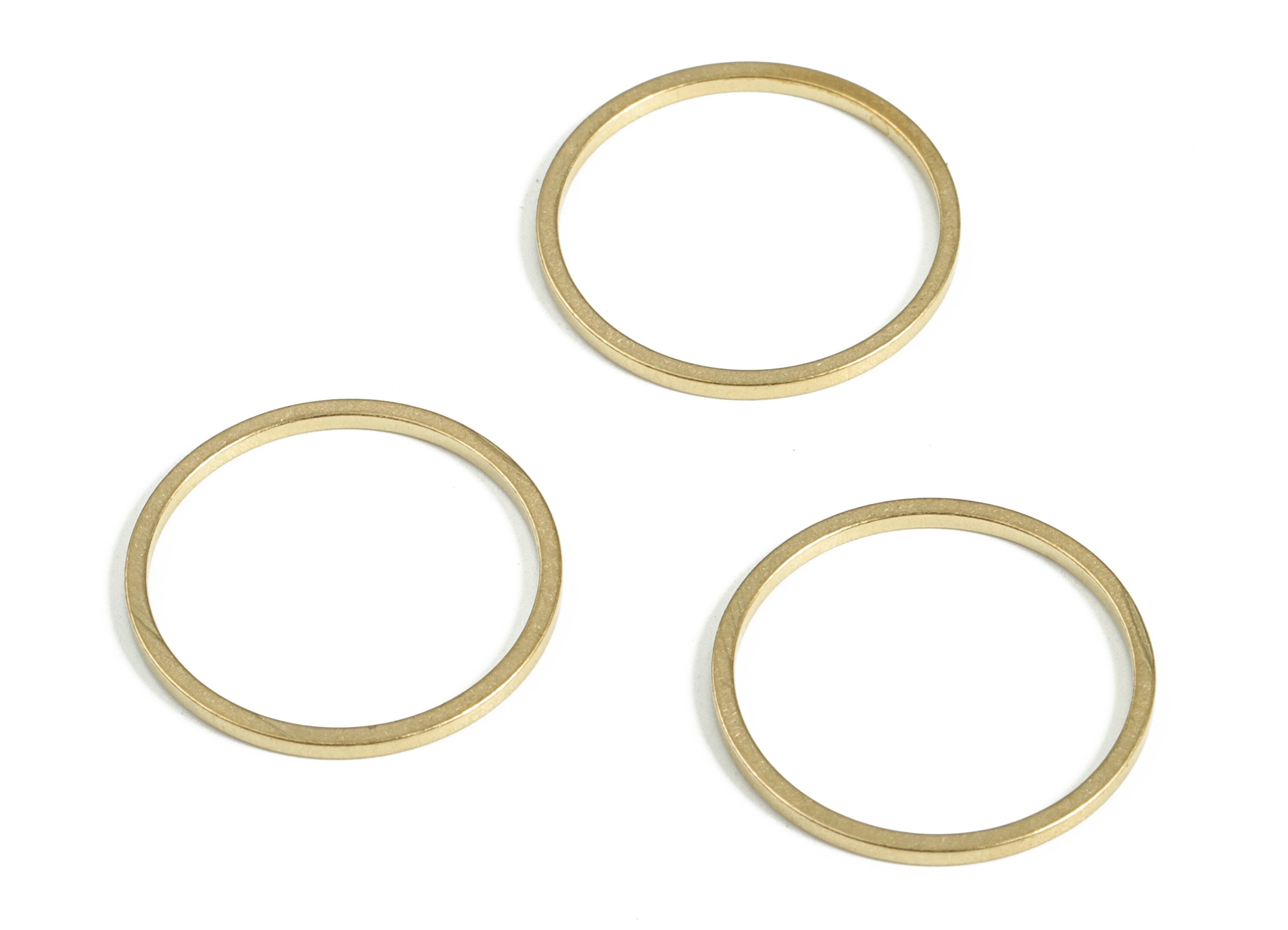 Brass Circle Links - Raw Brass Round Pendants - Closed Loop Rings - Earring Findings - Jewelry Making SuPPlies - 17x1.0x1.0mm - PP4138-17 - DOMEDBAZAAR