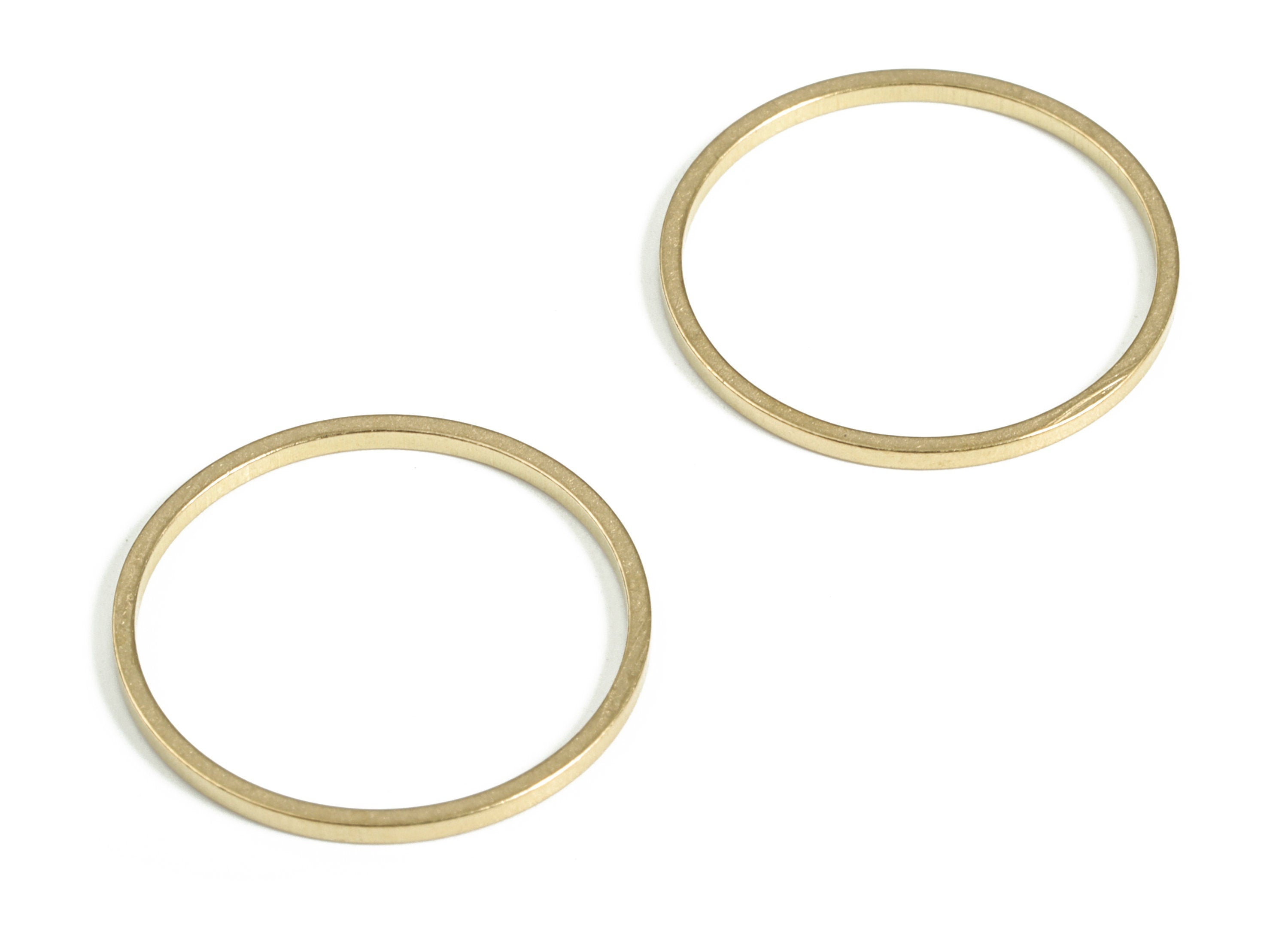 Raw Brass Circle Connector - Raw Brass Round Pendants - Closed Loop Rings - Earring Findings - Jewelry SuPPlies - 19x1.0x1.0mm - PP4138-19 - DOMEDBAZAAR