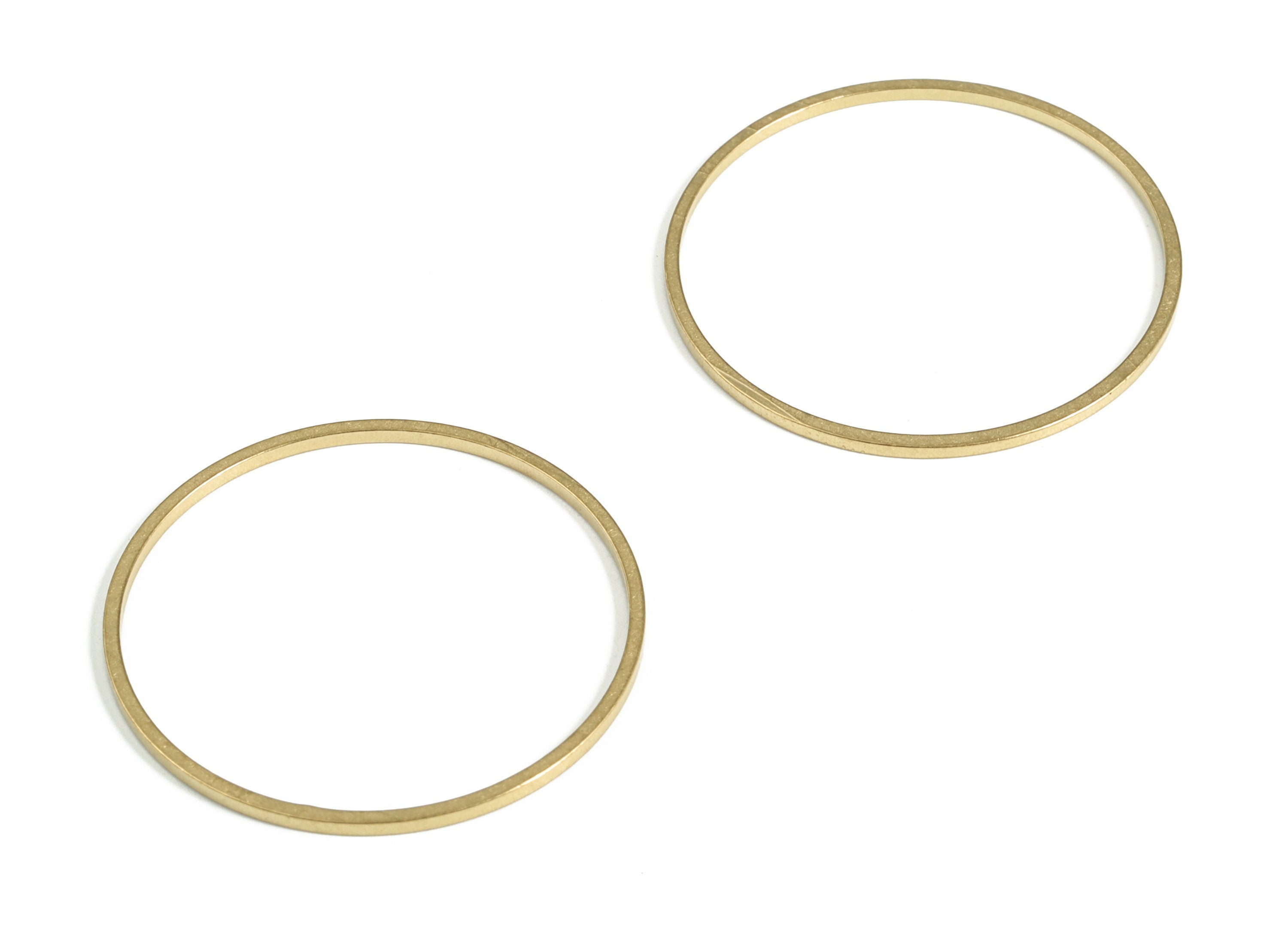 Raw Brass Circle Connector - Raw Brass Round Pendants - Closed Loop Rings - Earring Findings - Jewelry SuPPlies - 28x1x1mm - PP4138-28 - DOMEDBAZAAR
